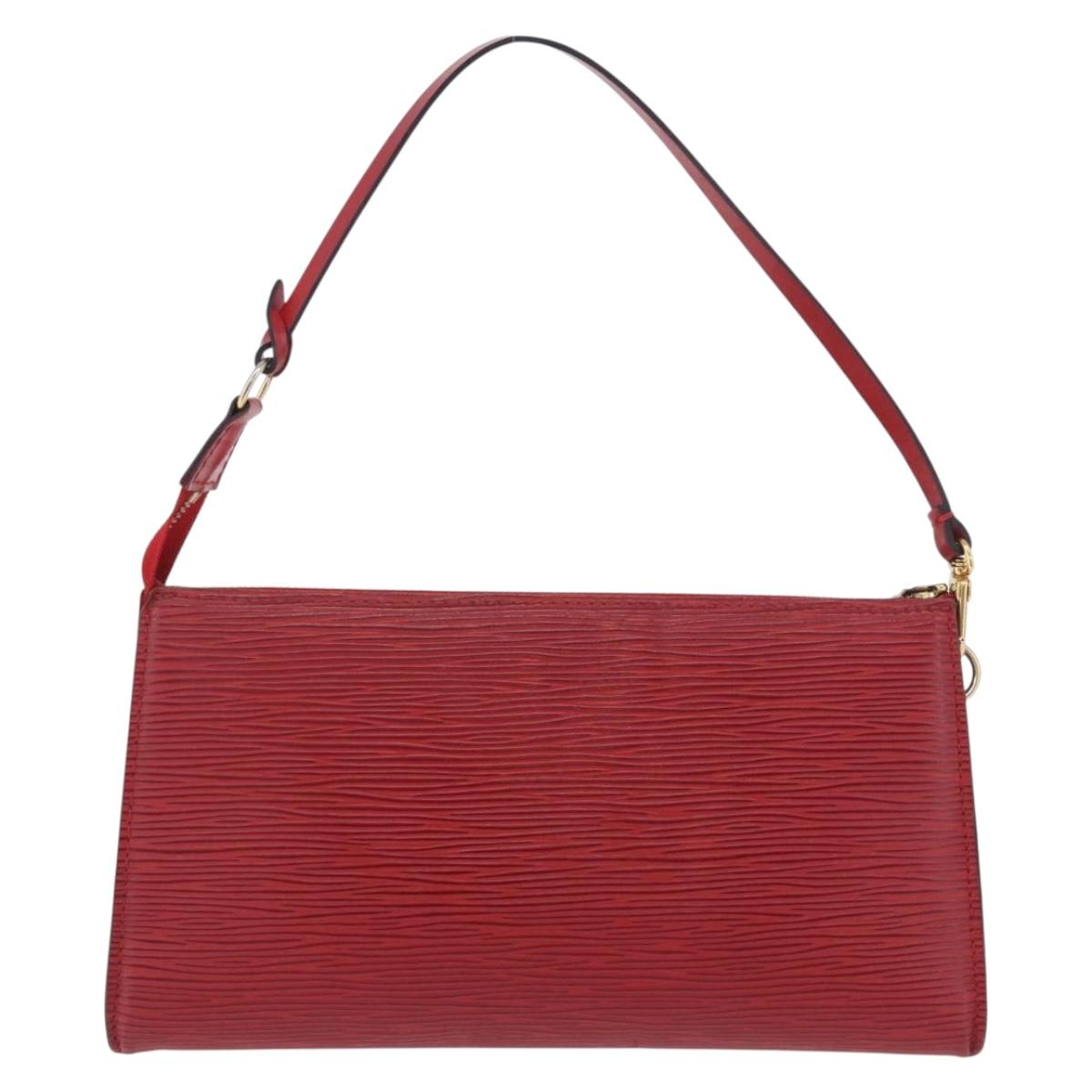 LOUIS VUITTON Epi Pochette Accessoires Pouch Red M52947 LV Auth 203038A