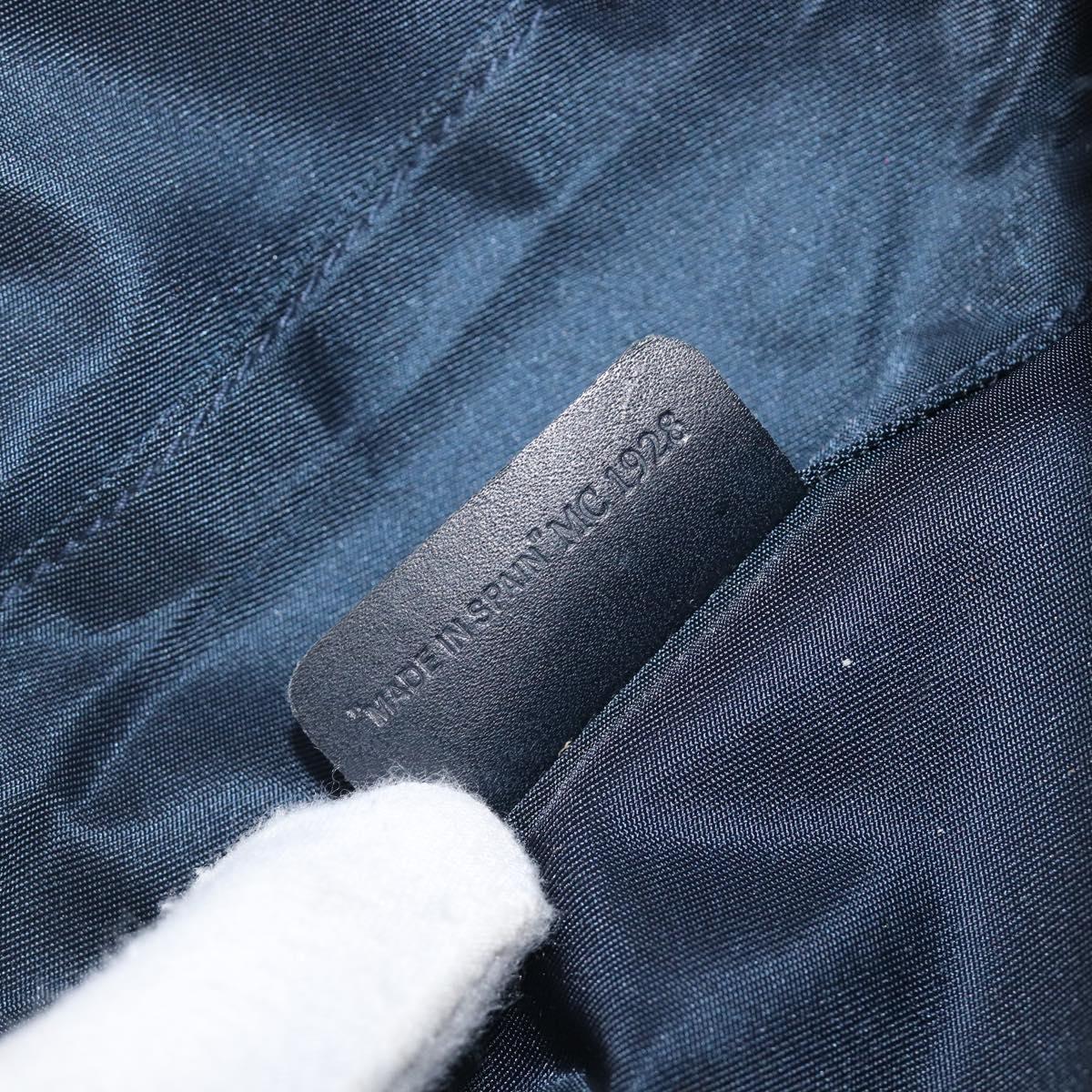 Christian Dior Trotter Canvas saddle Pouch Navy Gold Auth 203040A