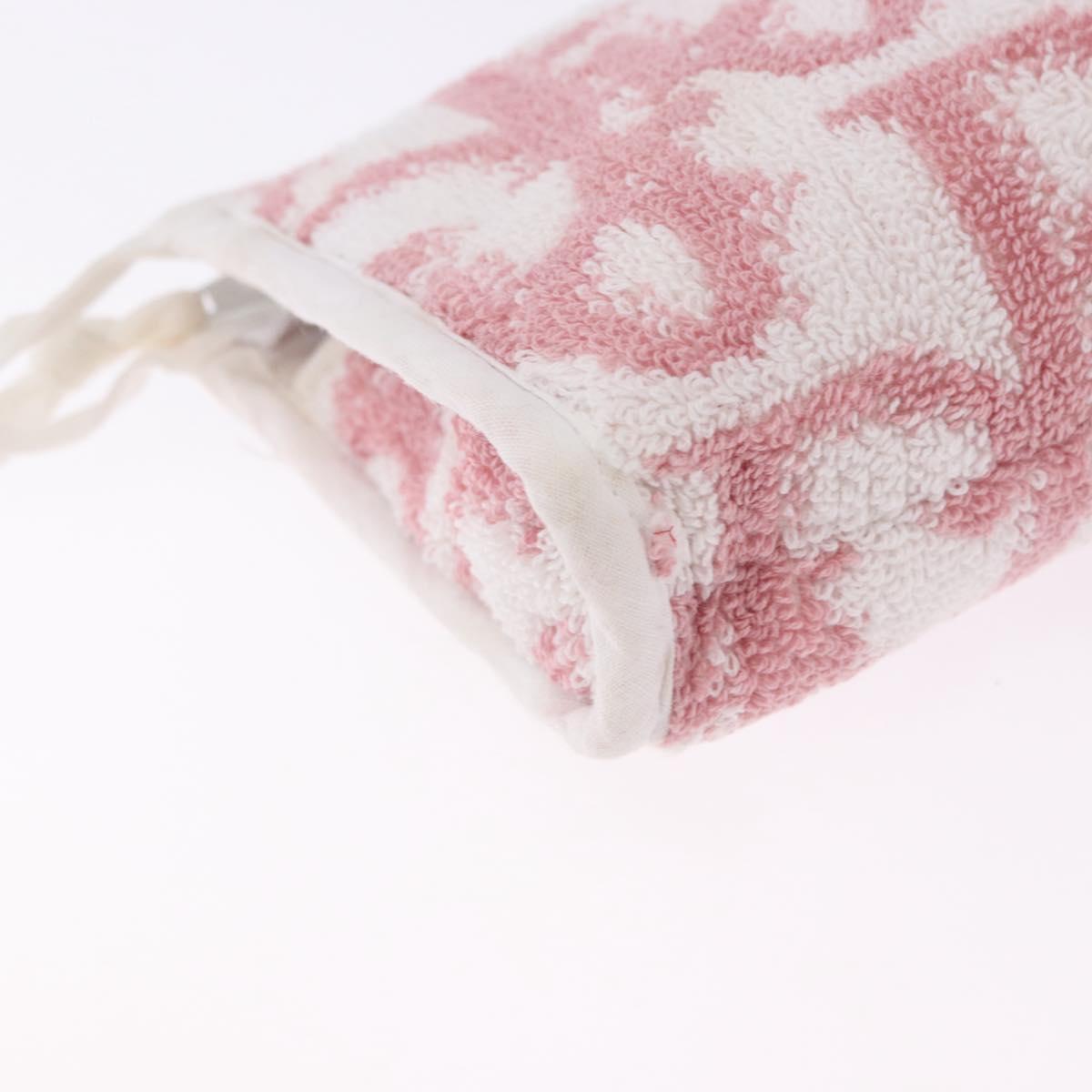 Christian Dior Trotter Canvas Pouch Pile Pink Auth 203042