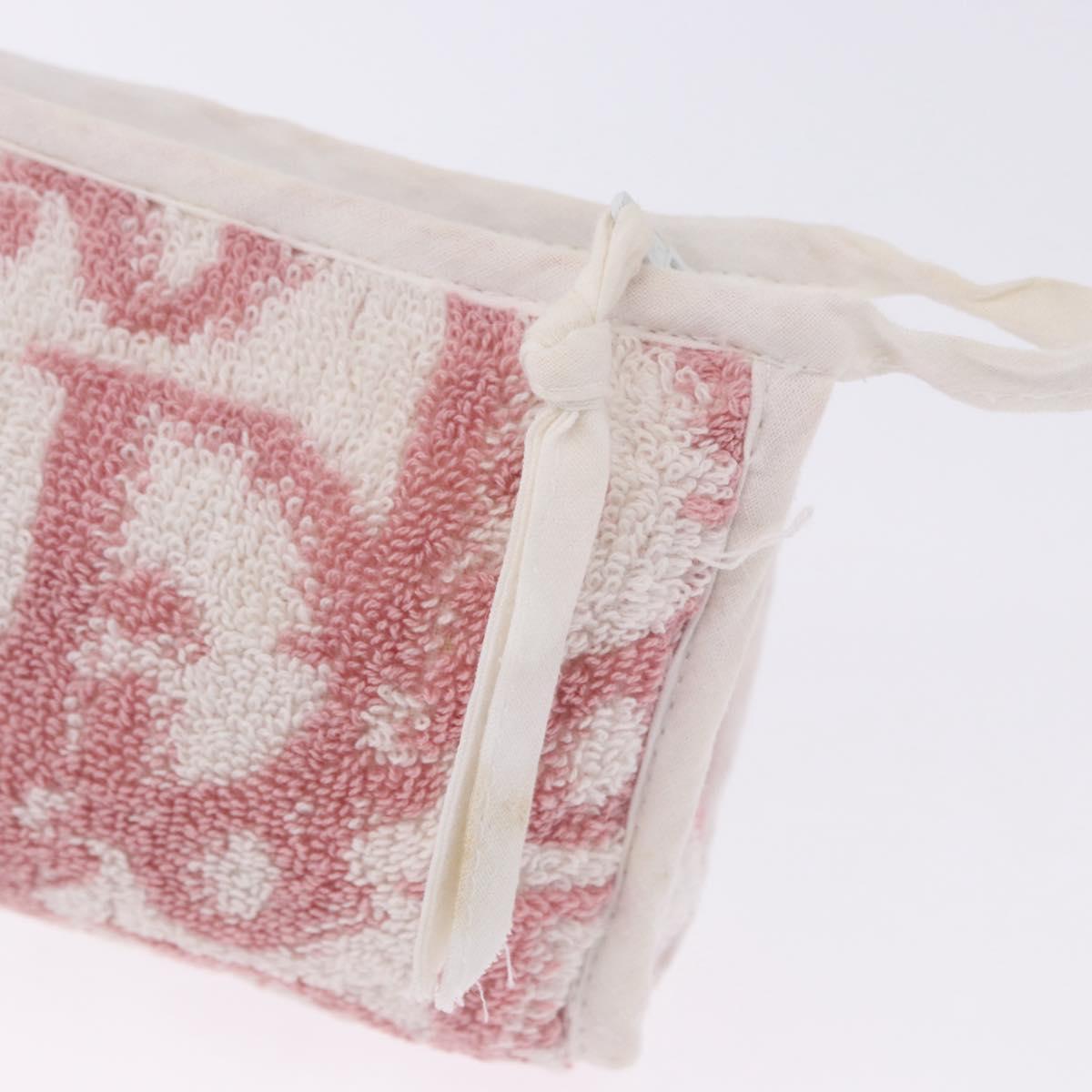 Christian Dior Trotter Canvas Pouch Pile Pink Auth 203042