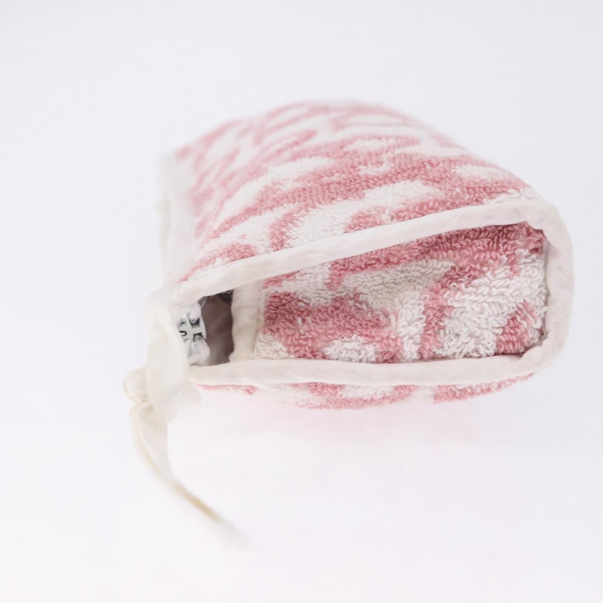 Christian Dior Trotter Canvas Pouch Pile Pink Auth 203042