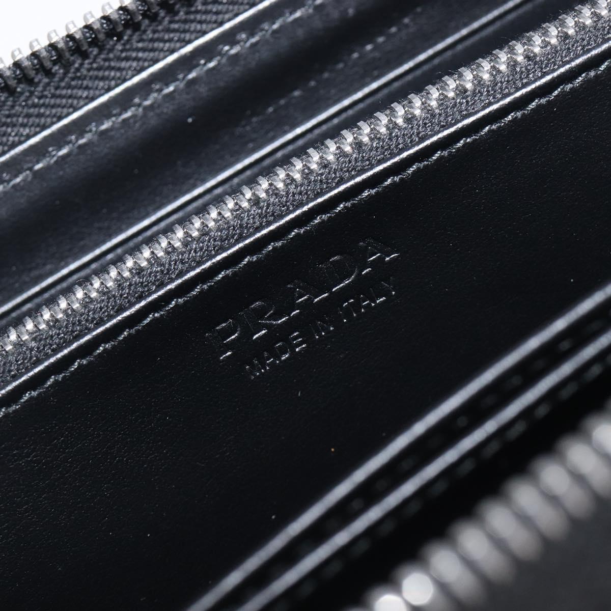 PRADA Long Wallet Leather Silver Auth 203045