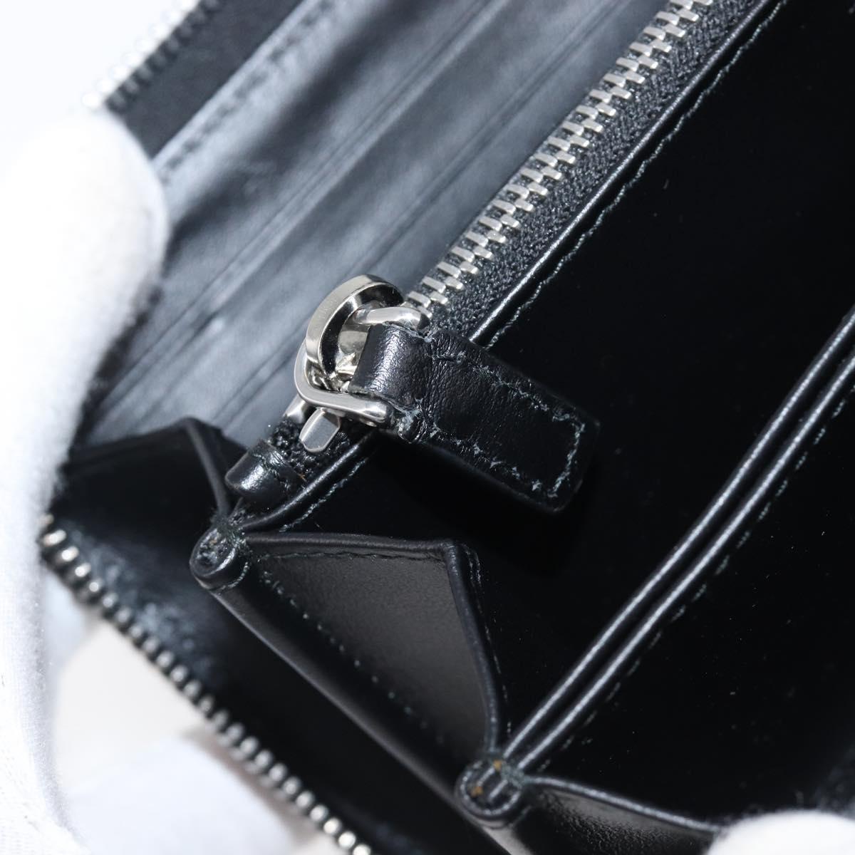 PRADA Long Wallet Leather Silver Auth 203045