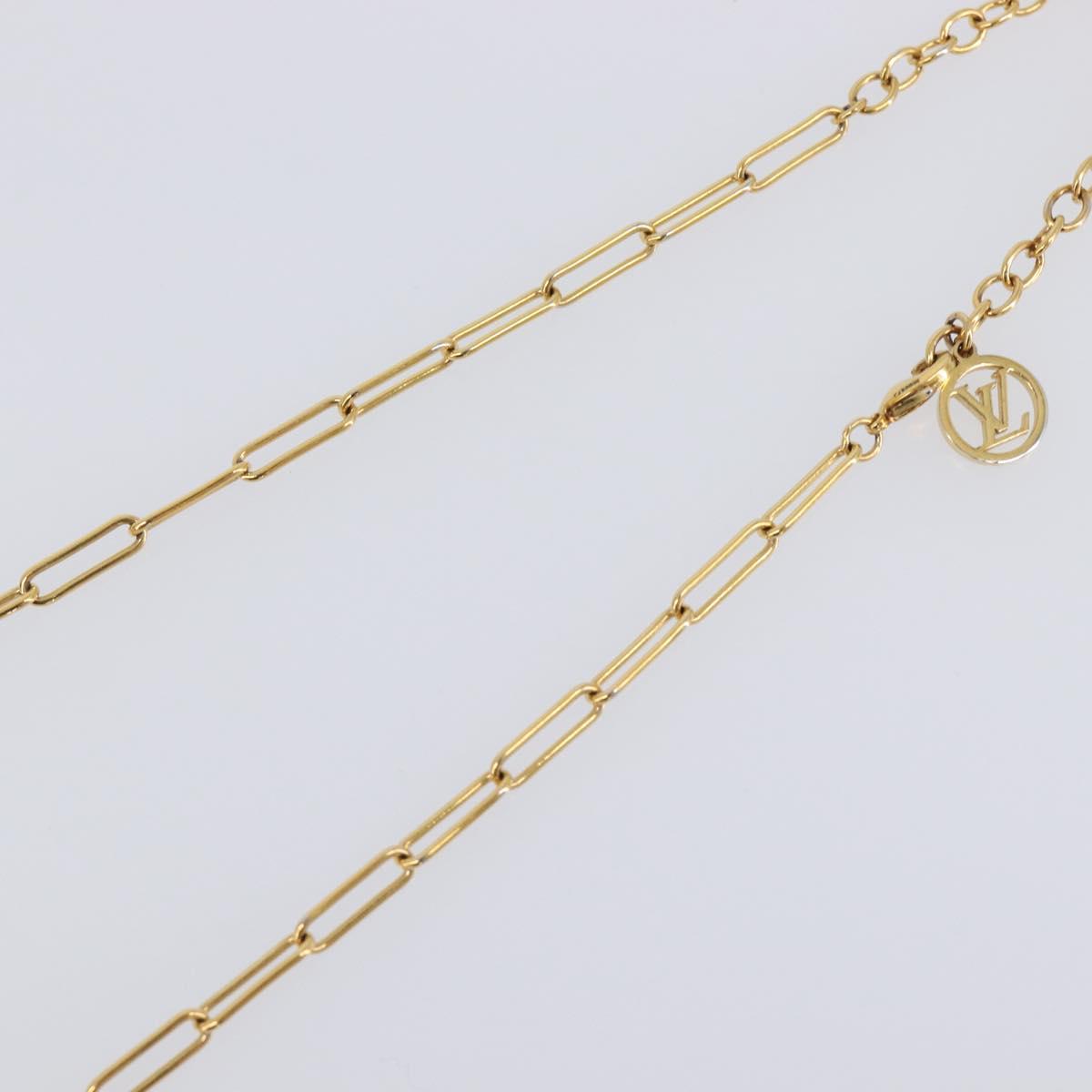 LOUIS VUITTON Monogram Collier Roman Holiday Necklace Gold M80272 Auth 203051M