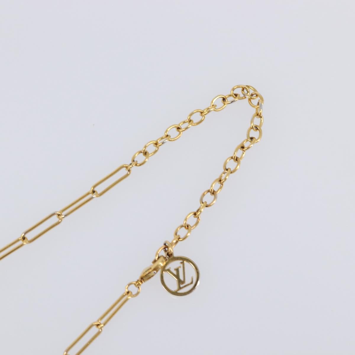 LOUIS VUITTON Monogram Collier Roman Holiday Necklace Gold M80272 Auth 203051M