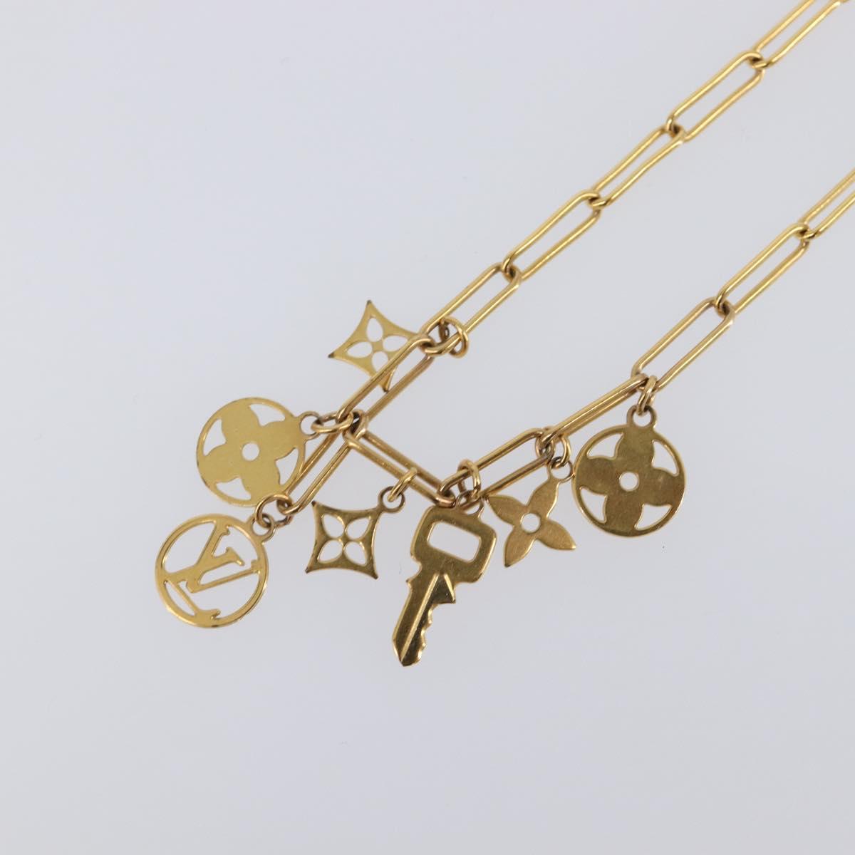 LOUIS VUITTON Monogram Collier Roman Holiday Necklace Gold M80272 Auth 203051M