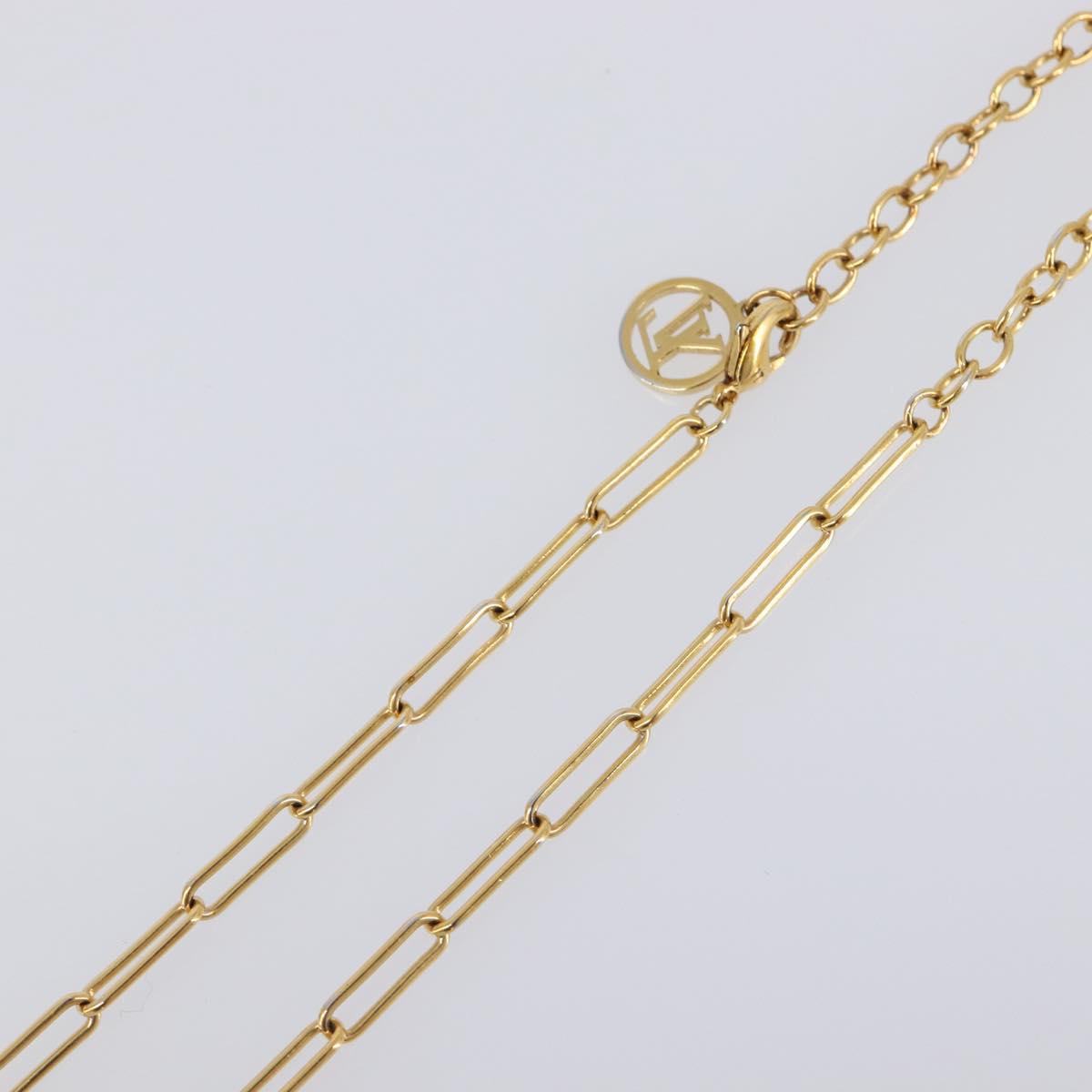 LOUIS VUITTON Monogram Collier Roman Holiday Necklace Gold M80272 Auth 203051M