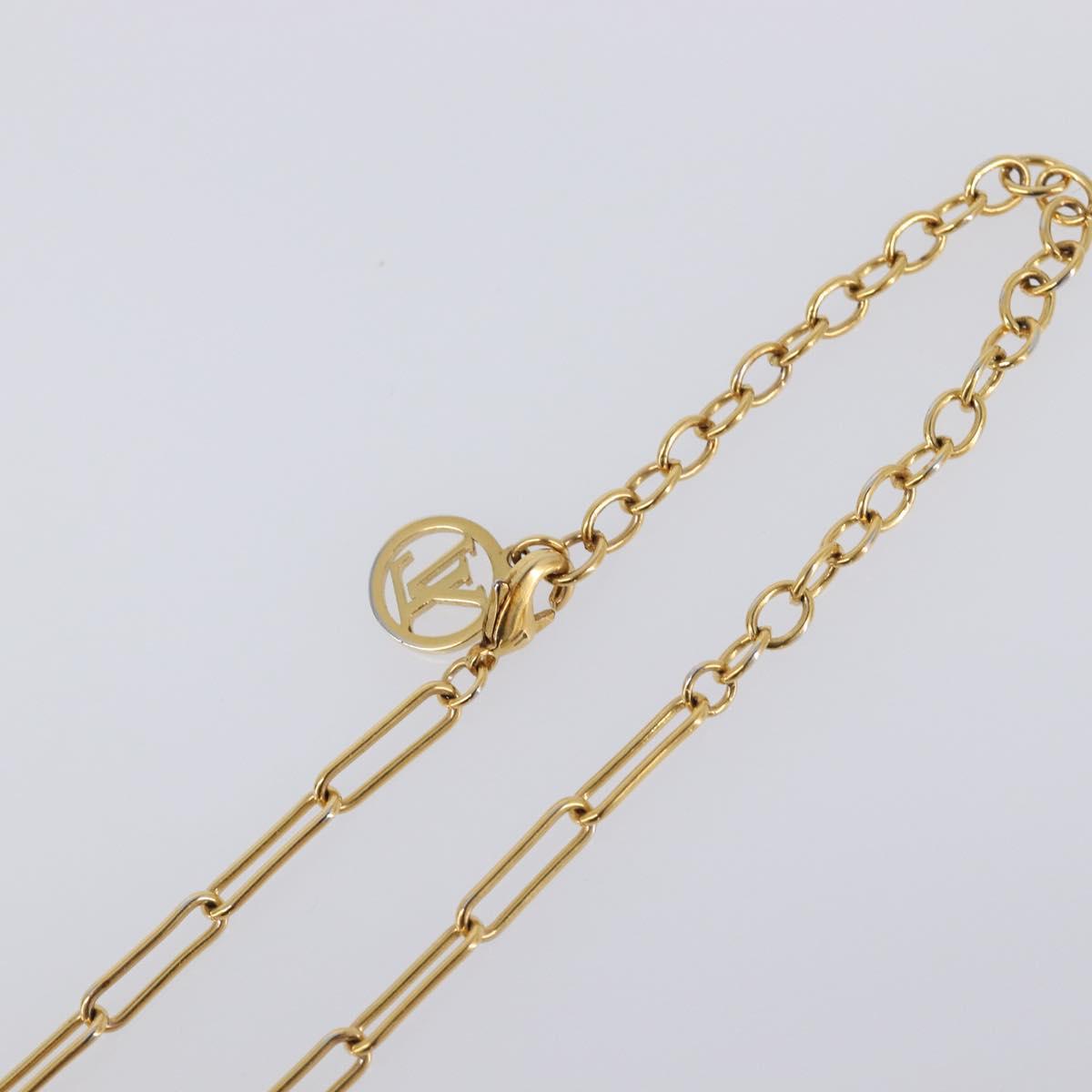 LOUIS VUITTON Monogram Collier Roman Holiday Necklace Gold M80272 Auth 203051M
