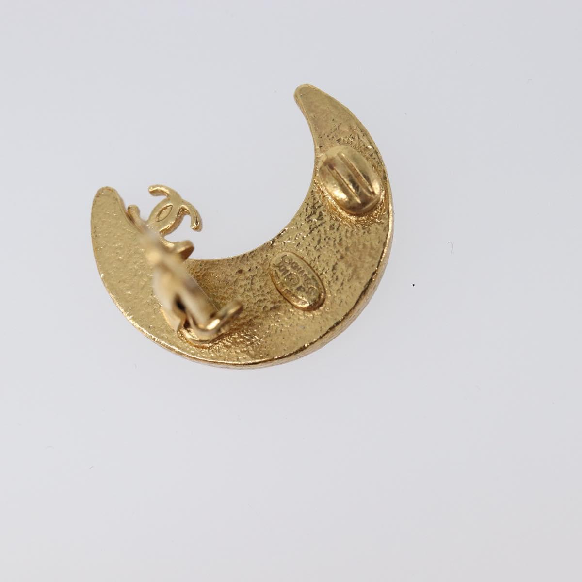 CHANEL Earring metal Gold Tone CC Auth 203053V