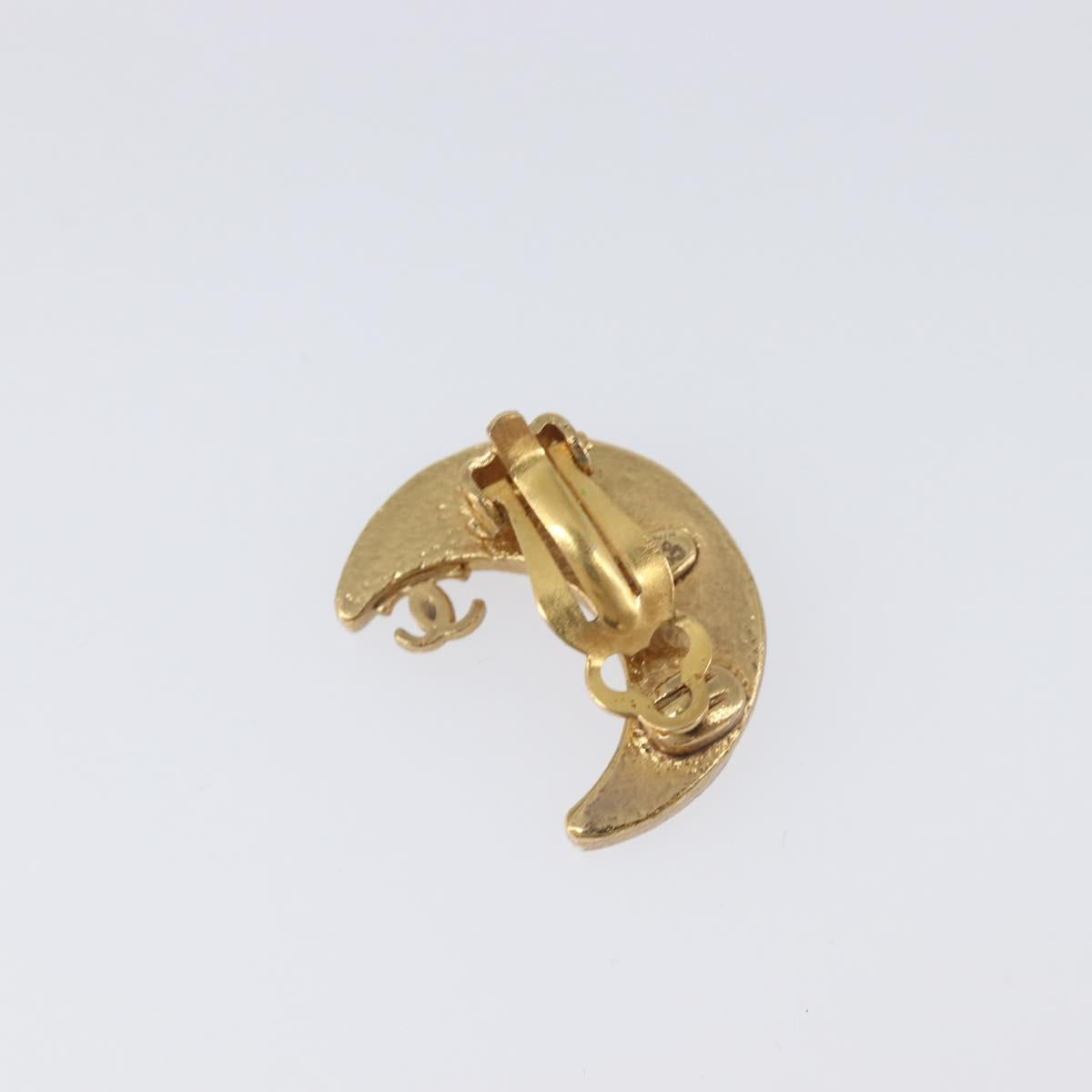 CHANEL Earring metal Gold Tone CC Auth 203053V