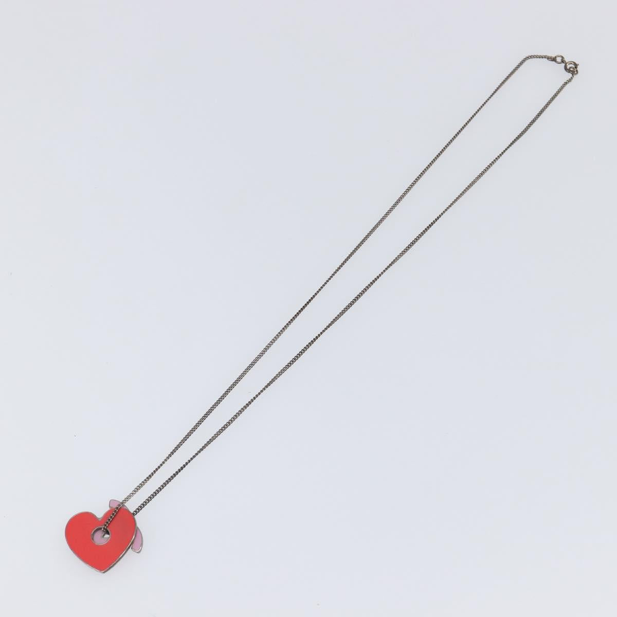 CHANEL Necklace Metal Pink CC Auth 203054