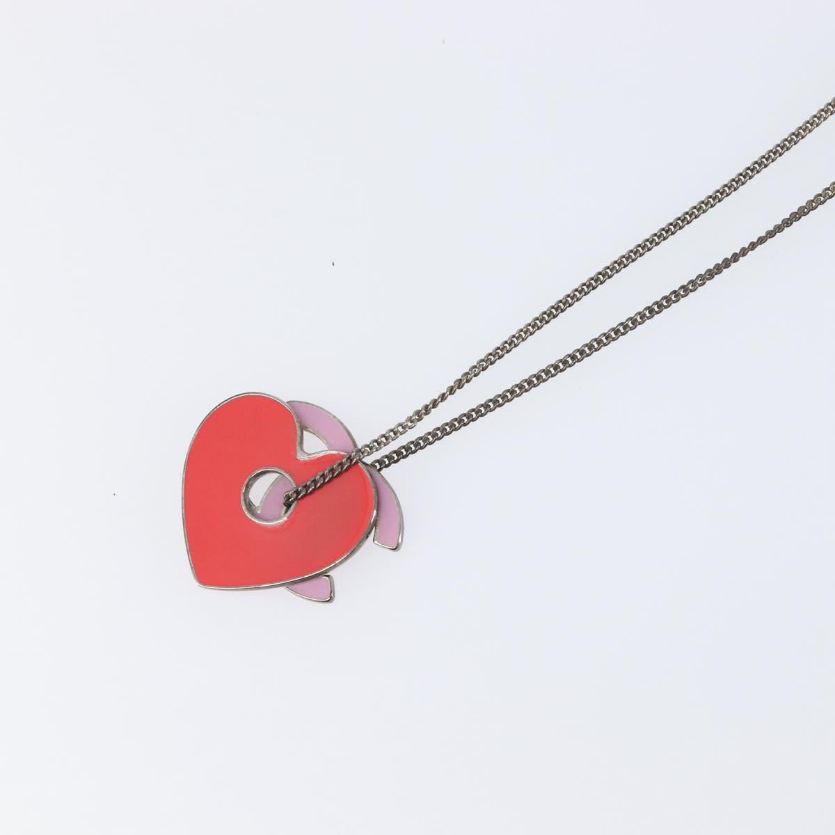 CHANEL Necklace Metal Pink CC Auth 203054