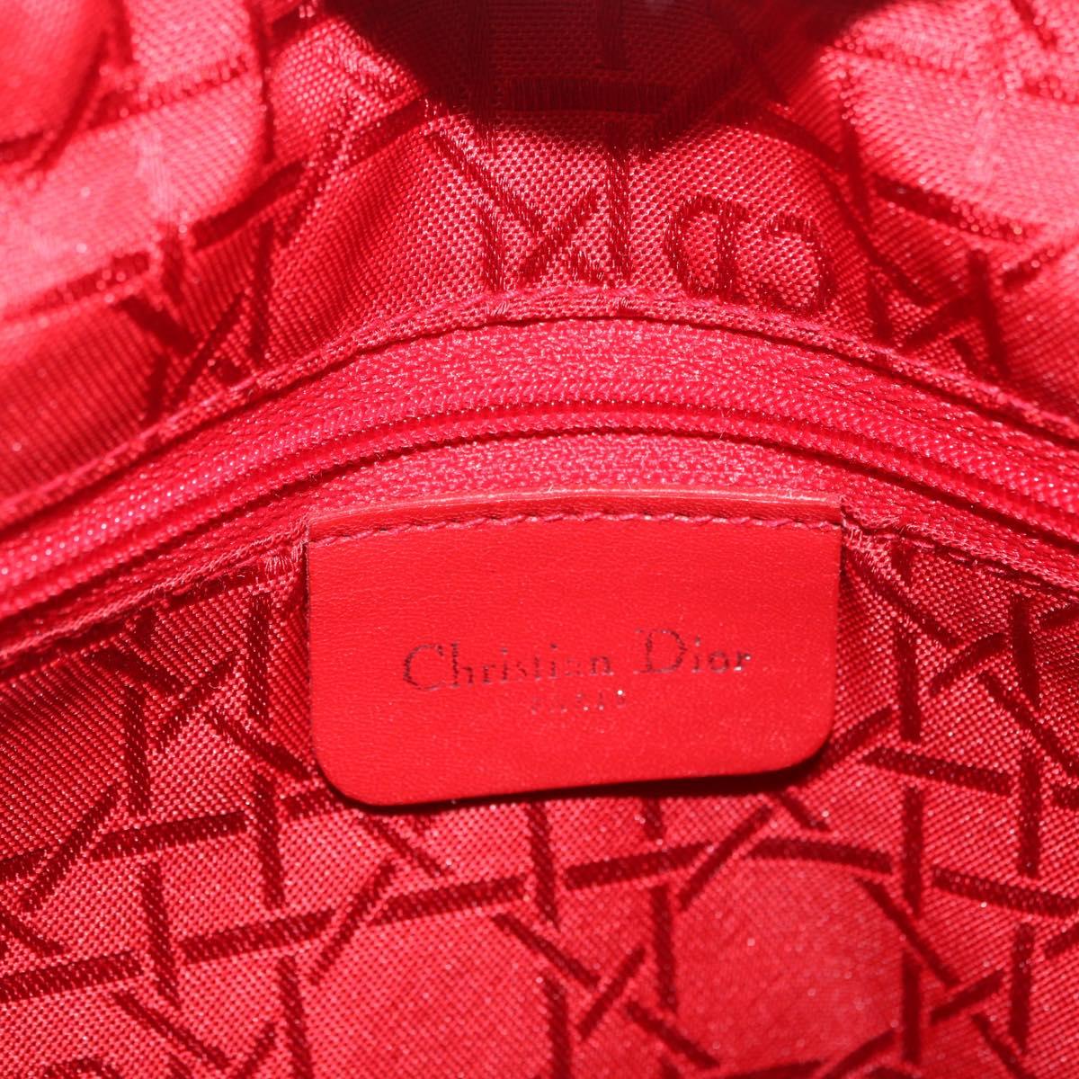 Christian Dior Canage Hand Bag Nylon 2way Black Silver Auth 203075