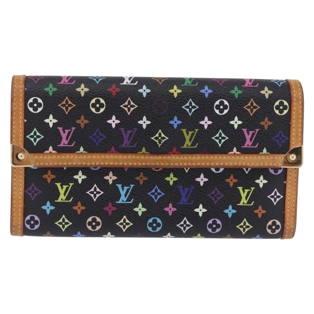 LOUIS VUITTON Monogram Multicolor Porte Tresor International M92658 Auth 203078