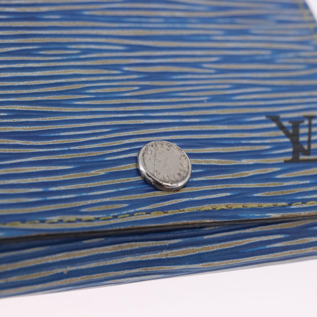 LOUIS VUITTON Epi Denim Anvelop Cult de Visit Card Case Blue M56723 Auth 203082A