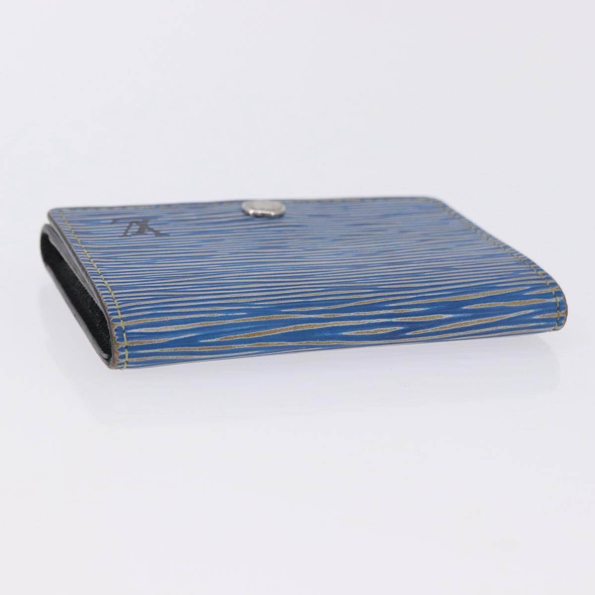 LOUIS VUITTON Epi Denim Anvelop Cult de Visit Card Case Blue M56723 Auth 203082A