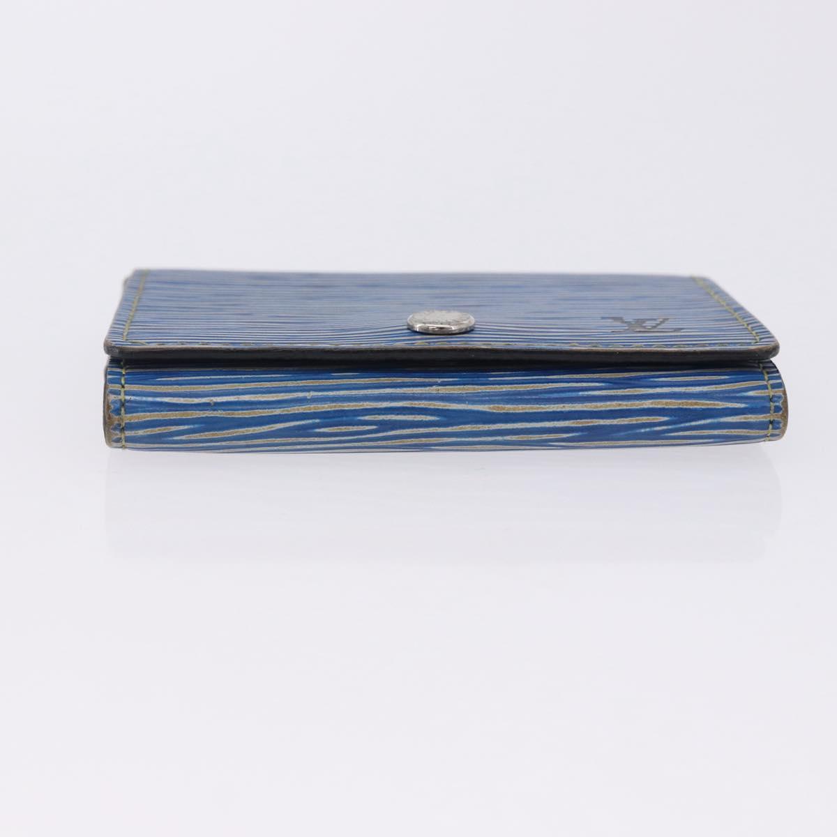 LOUIS VUITTON Epi Denim Anvelop Cult de Visit Card Case Blue M56723 Auth 203082A