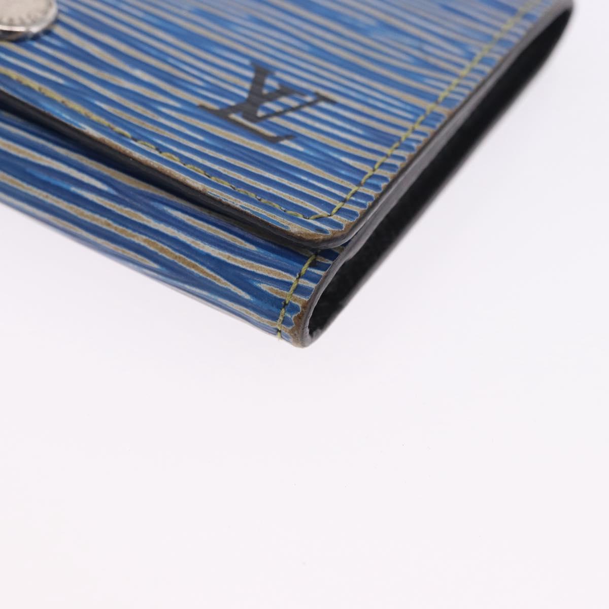 LOUIS VUITTON Epi Denim Anvelop Cult de Visit Card Case Blue M56723 Auth 203082A