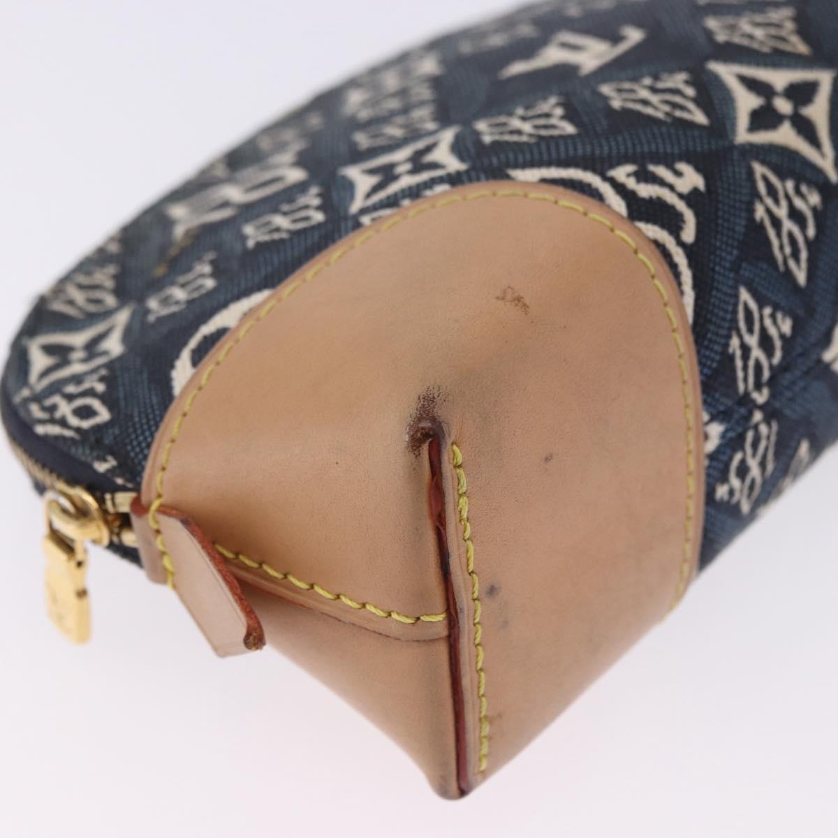 LOUIS VUITTON SINCE1854 Pochette Cosmetic PM Canvas Blue M80307 LV Auth 203086A