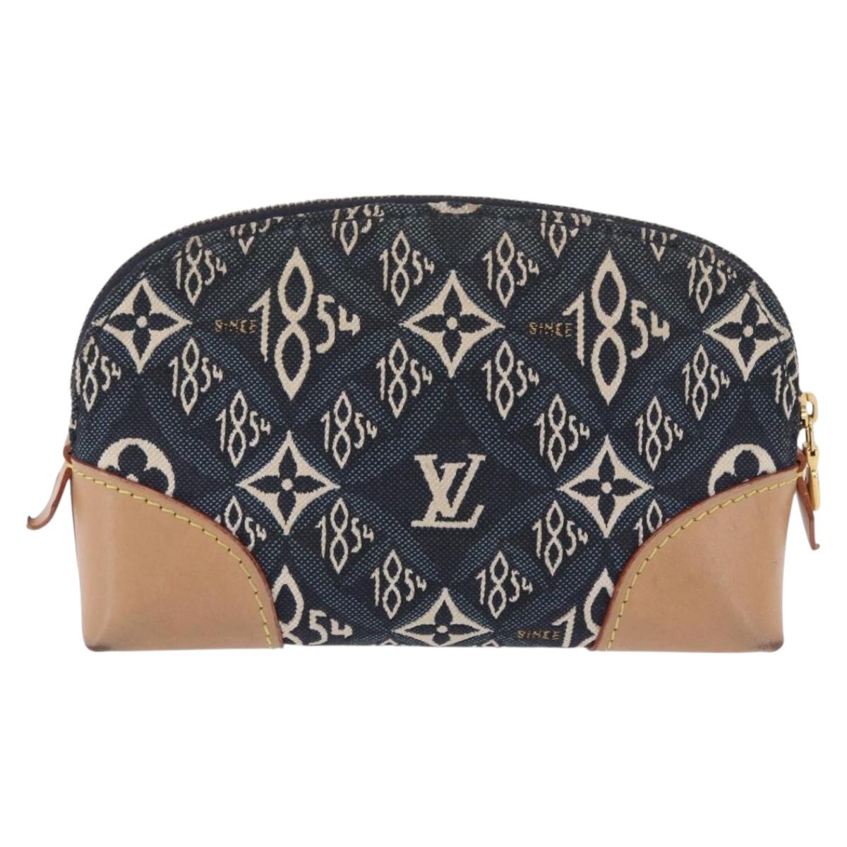 LOUIS VUITTON SINCE1854 Pochette Cosmetic PM Canvas Blue M80307 LV Auth 203086A