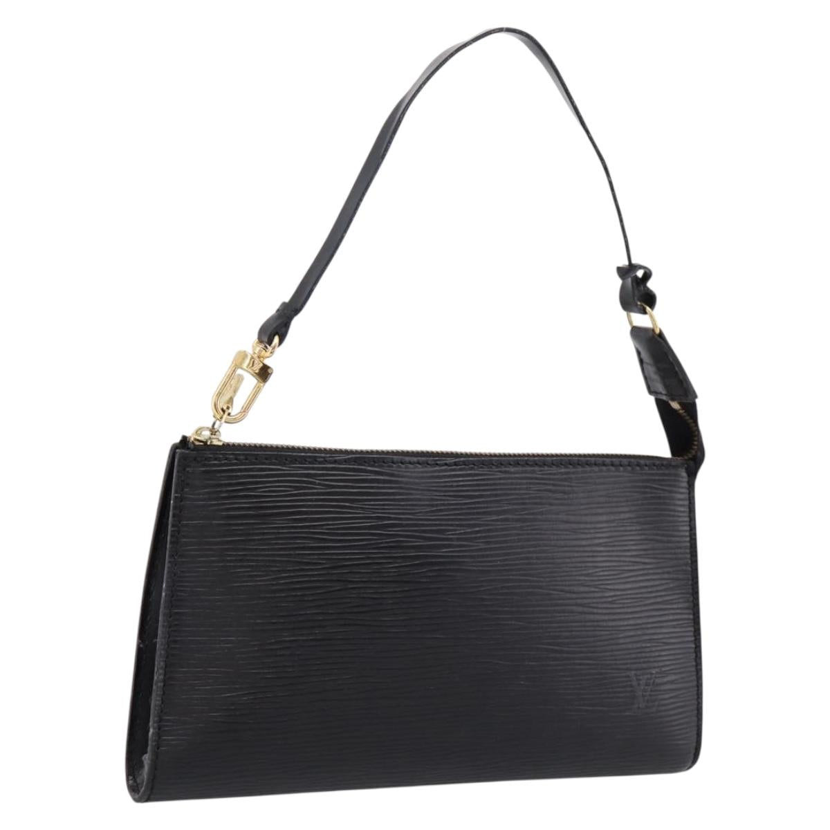 LOUIS VUITTON Epi Pochette Accessoires Accessory Pouch Black M52982 Auth 203088