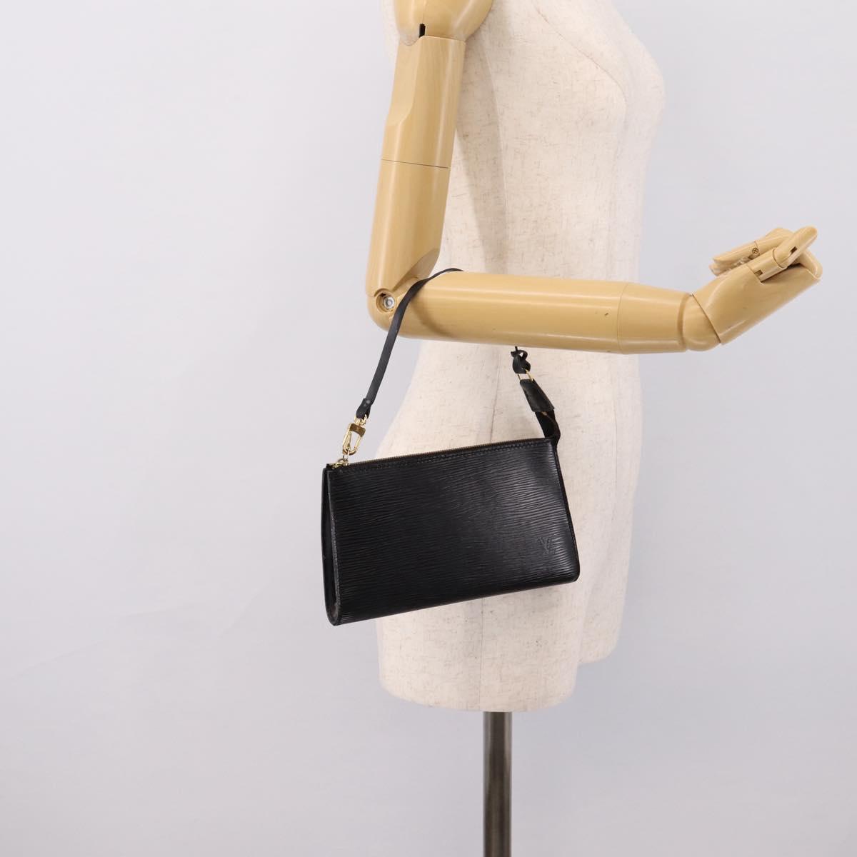 LOUIS VUITTON Epi Pochette Accessoires Accessory Pouch Black M52982 Auth 203088