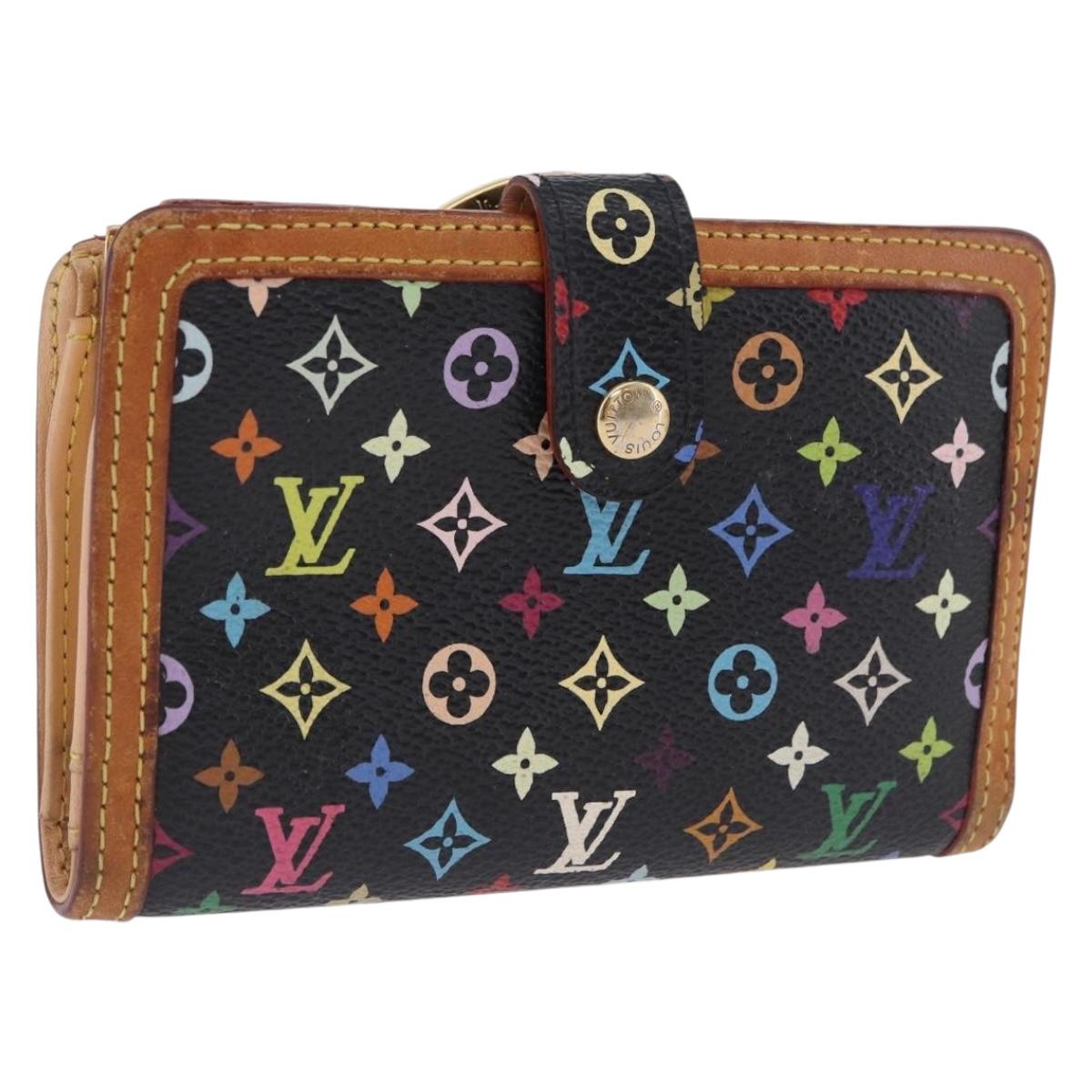 LOUIS VUITTON Monogram Multicolor Portefeuille Viennois Black M92988 Auth 203092