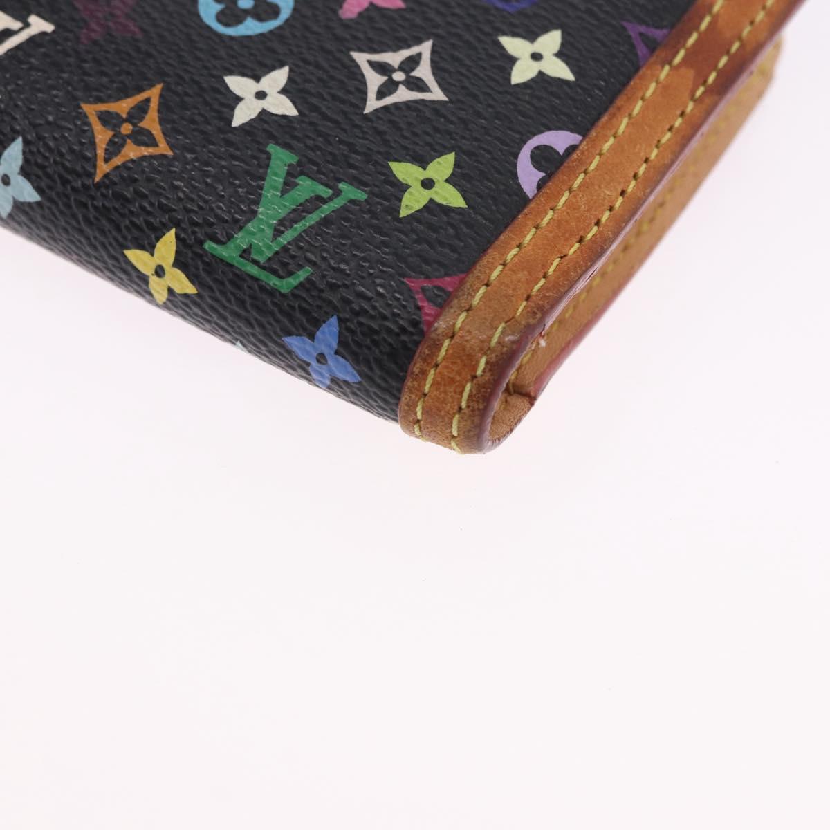LOUIS VUITTON Monogram Multicolor Portefeuille Viennois Black M92988 Auth 203092