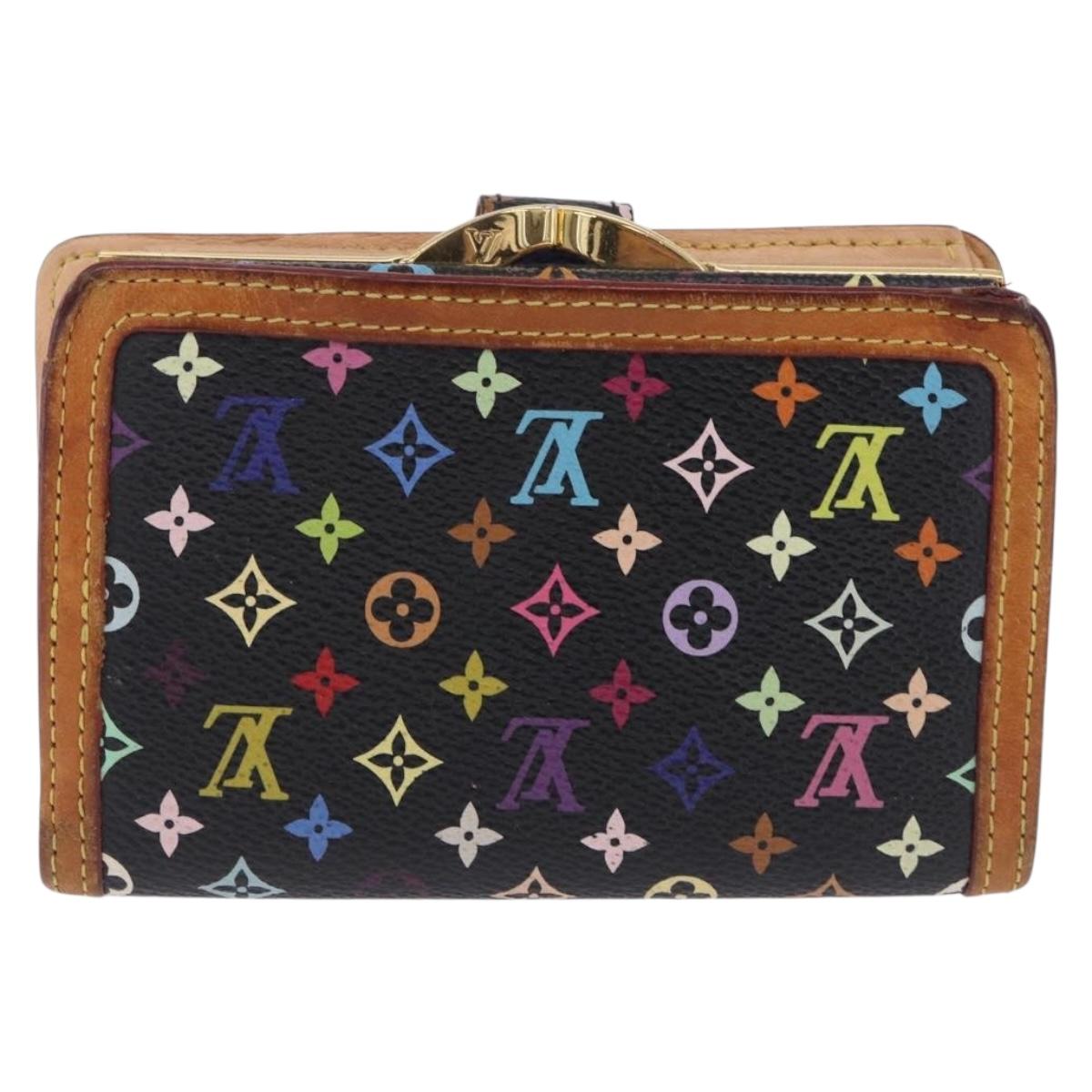 LOUIS VUITTON Monogram Multicolor Portefeuille Viennois Black M92988 Auth 203092