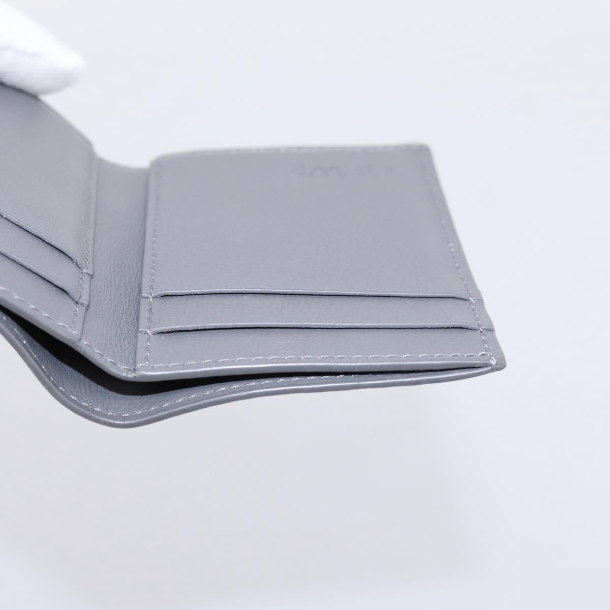 LOEWE Anagram Trifold Wallet Leather Gray Silver Auth 203094A
