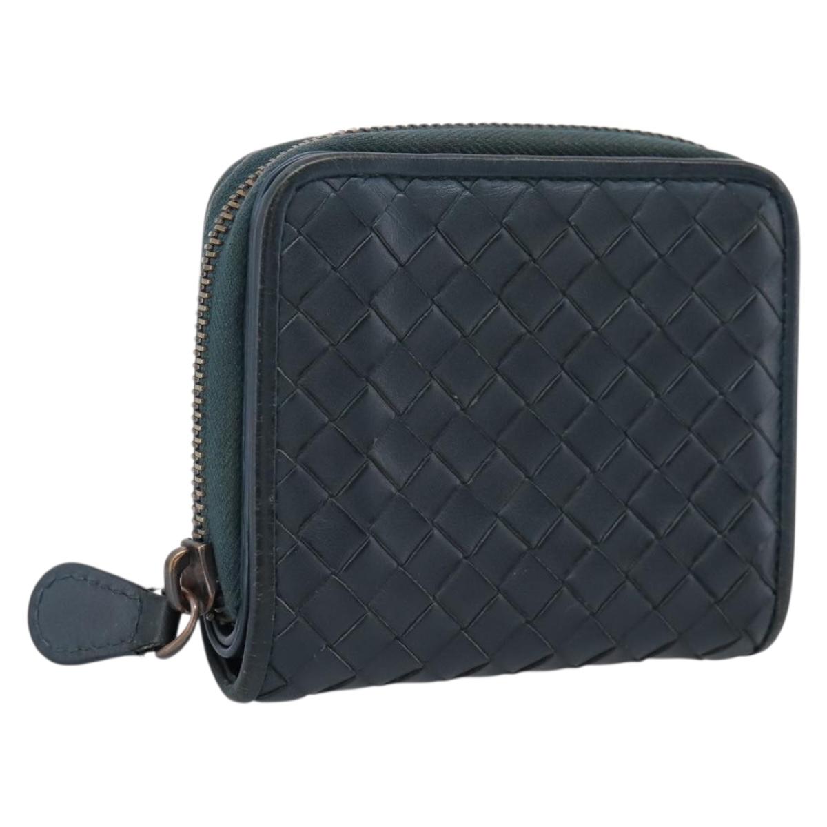 BOTTEGA VENETA INTRECCIATO Bifold Wallet Leather Blue Auth 203097