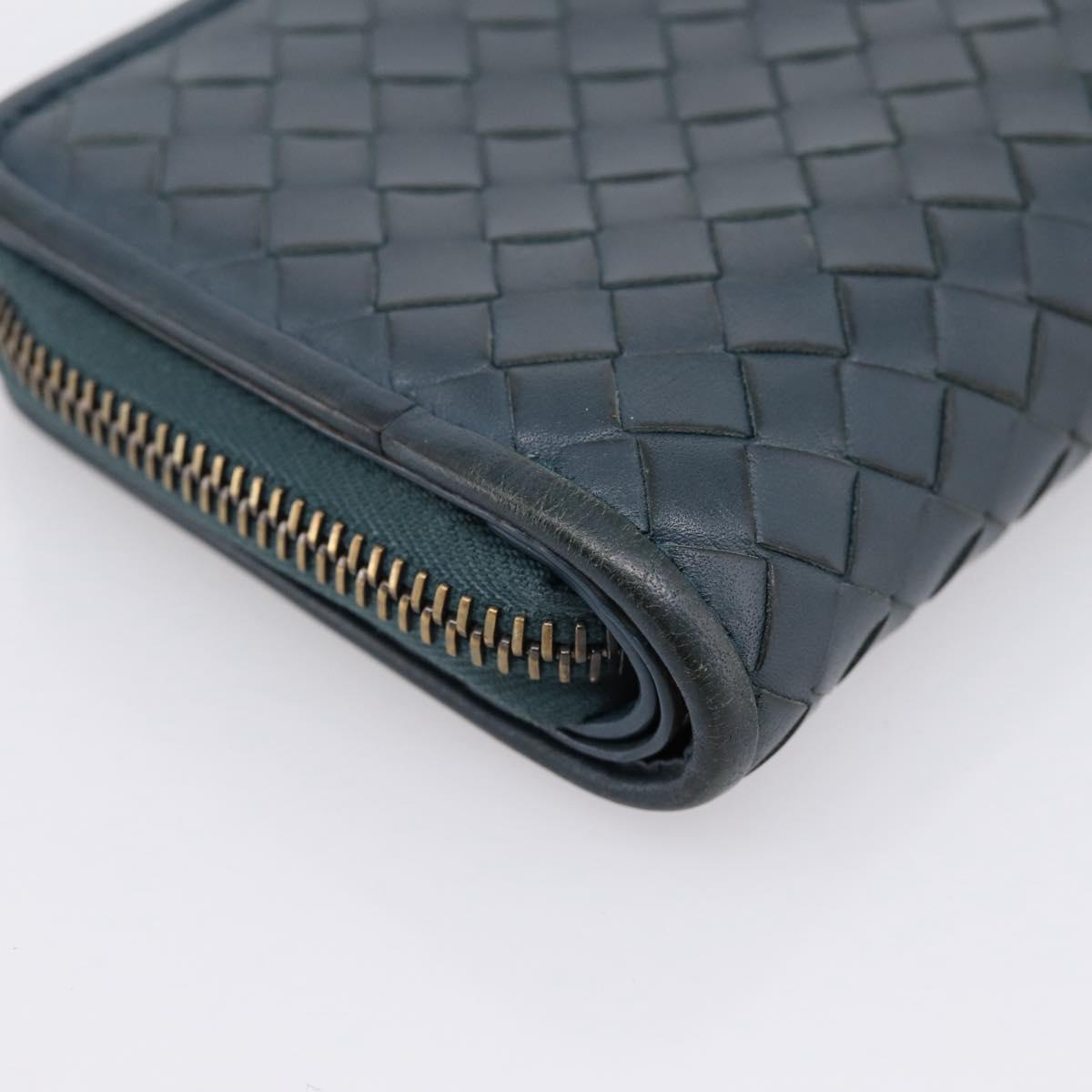 BOTTEGA VENETA INTRECCIATO Bifold Wallet Leather Blue Auth 203097