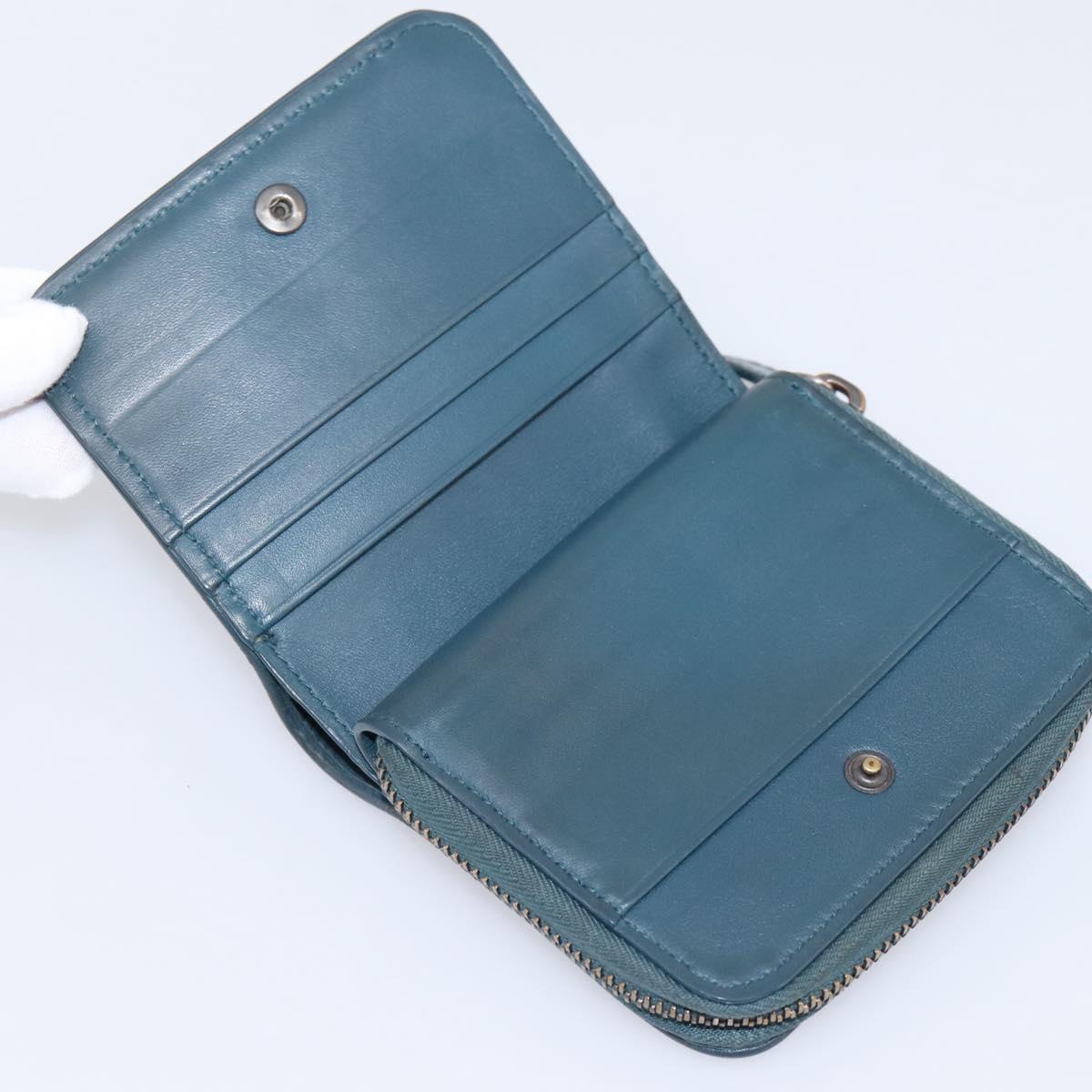 BOTTEGA VENETA INTRECCIATO Bifold Wallet Leather Blue Auth 203097