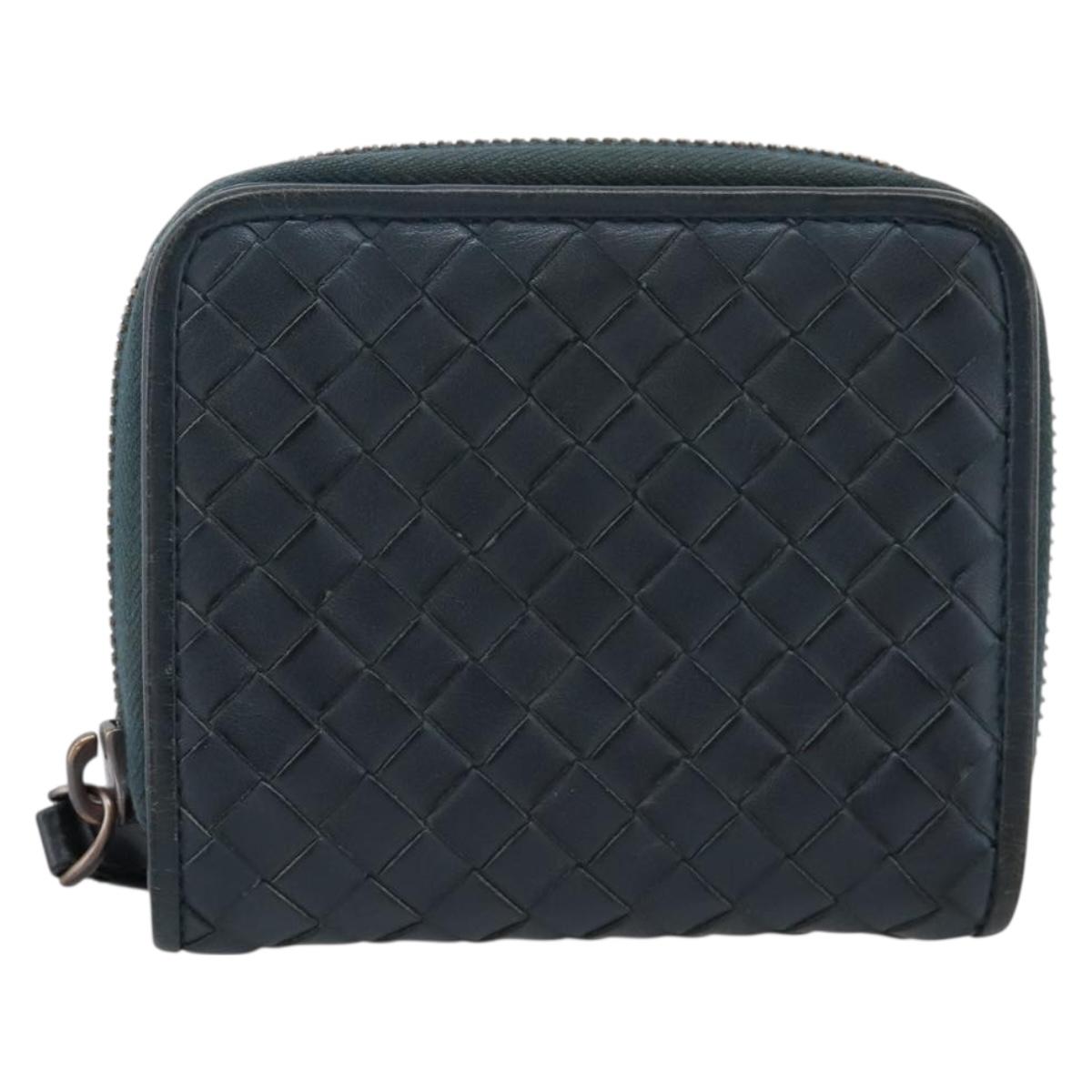 BOTTEGA VENETA INTRECCIATO Bifold Wallet Leather Blue Auth 203097