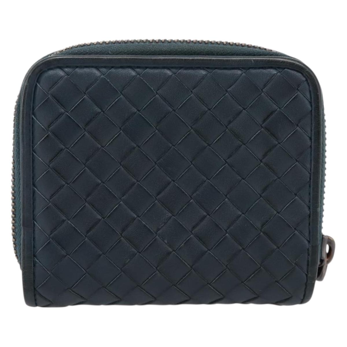 BOTTEGA VENETA INTRECCIATO Bifold Wallet Leather Blue Auth 203097