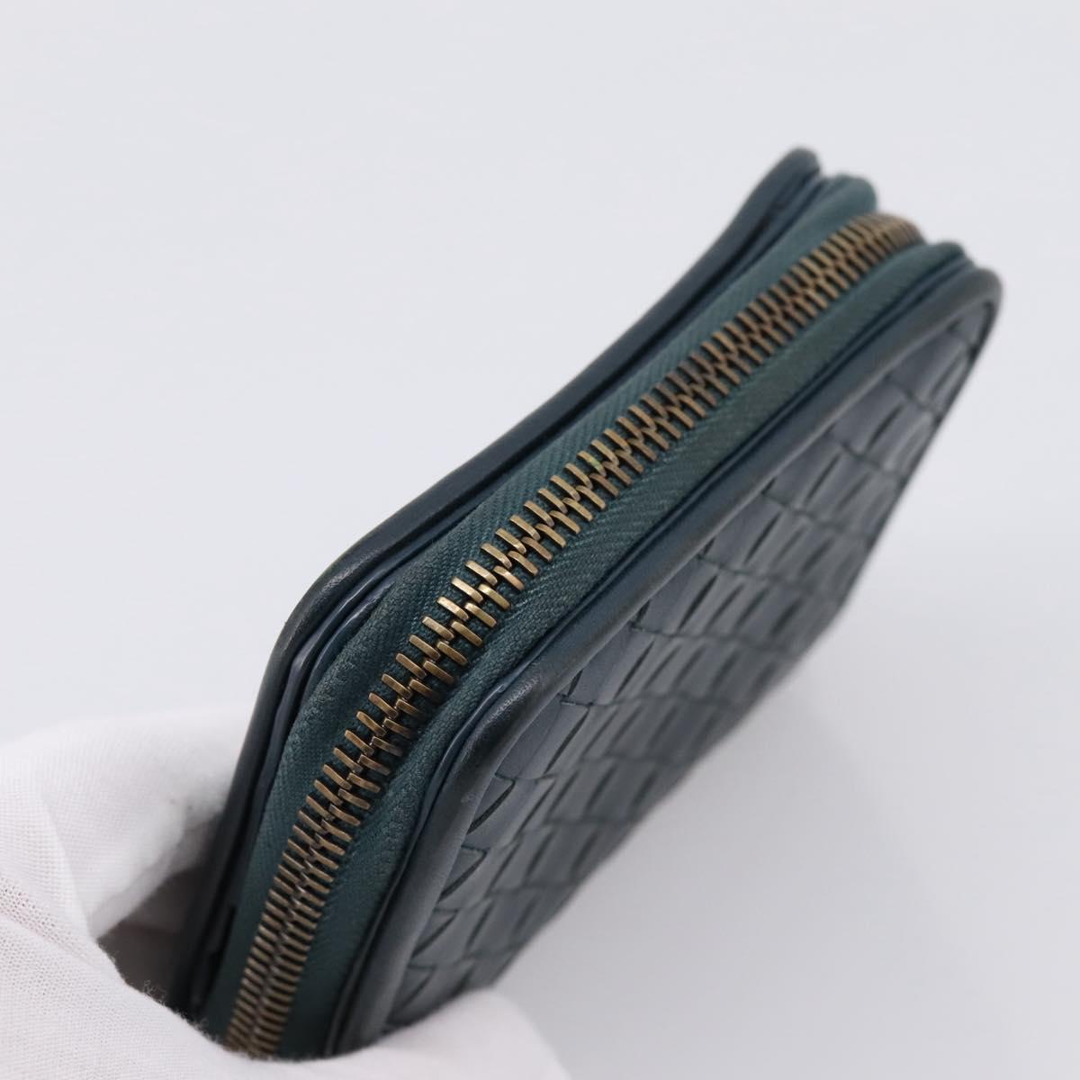 BOTTEGA VENETA INTRECCIATO Bifold Wallet Leather Blue Auth 203097