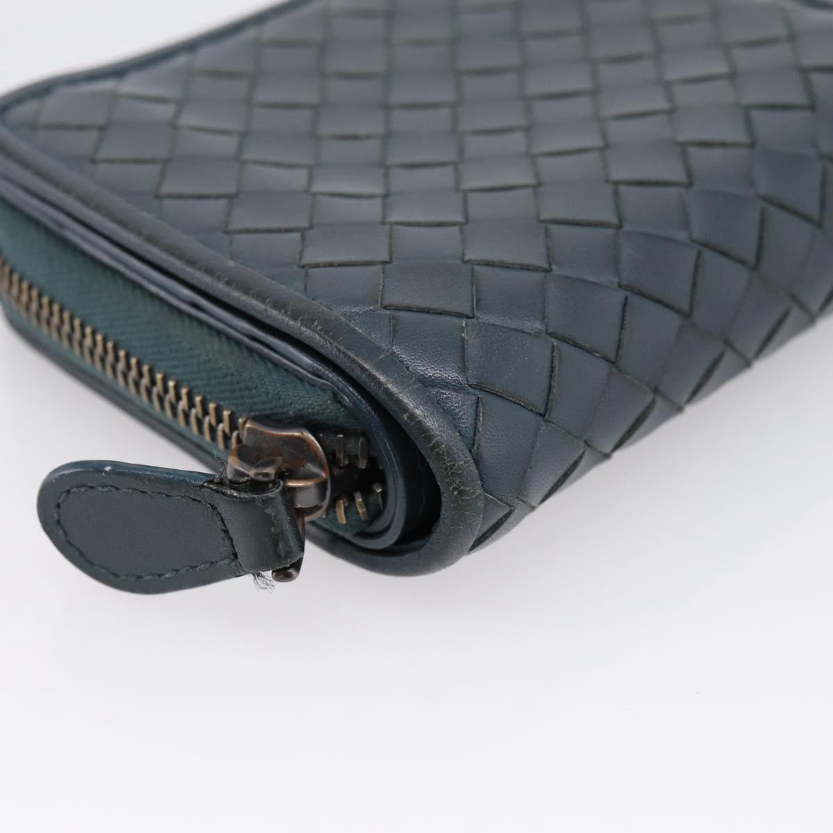 BOTTEGA VENETA INTRECCIATO Bifold Wallet Leather Blue Auth 203097