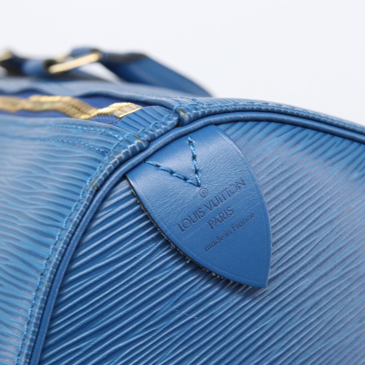 LOUIS VUITTON Epi Keepall 50 Boston Bag Blue M42965 LV Auth 203098V