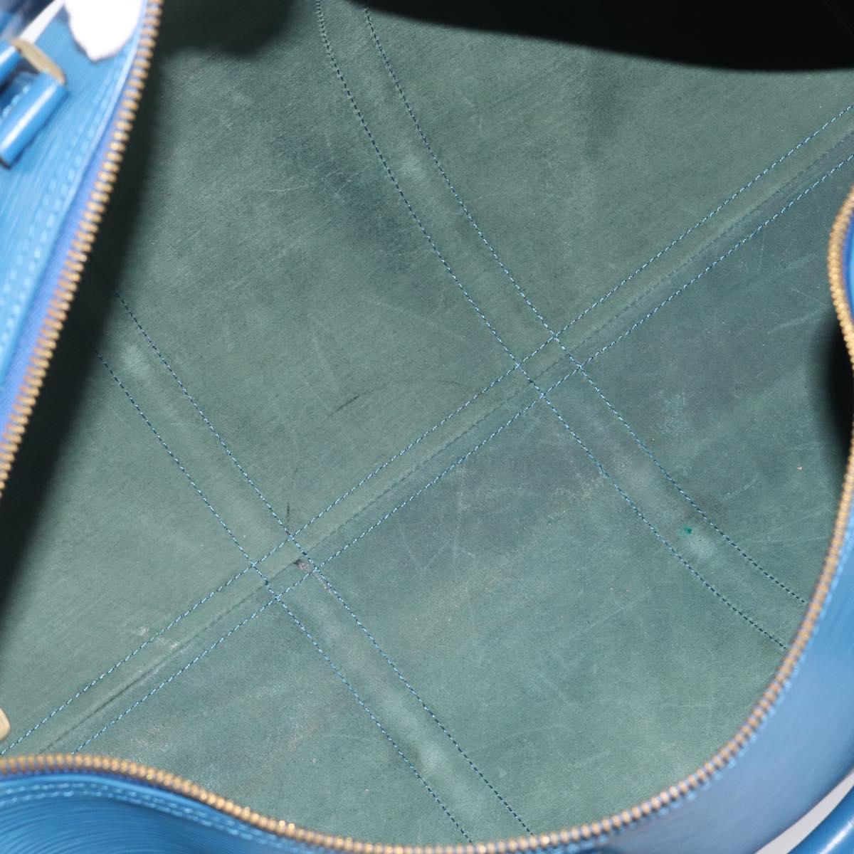 LOUIS VUITTON Epi Keepall 50 Boston Bag Blue M42965 LV Auth 203098V
