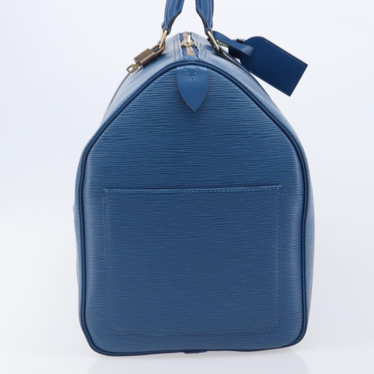 LOUIS VUITTON Epi Keepall 50 Boston Bag Blue M42965 LV Auth 203098V