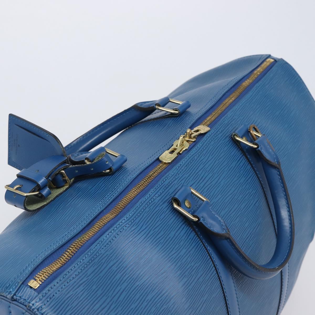 LOUIS VUITTON Epi Keepall 50 Boston Bag Blue M42965 LV Auth 203098V