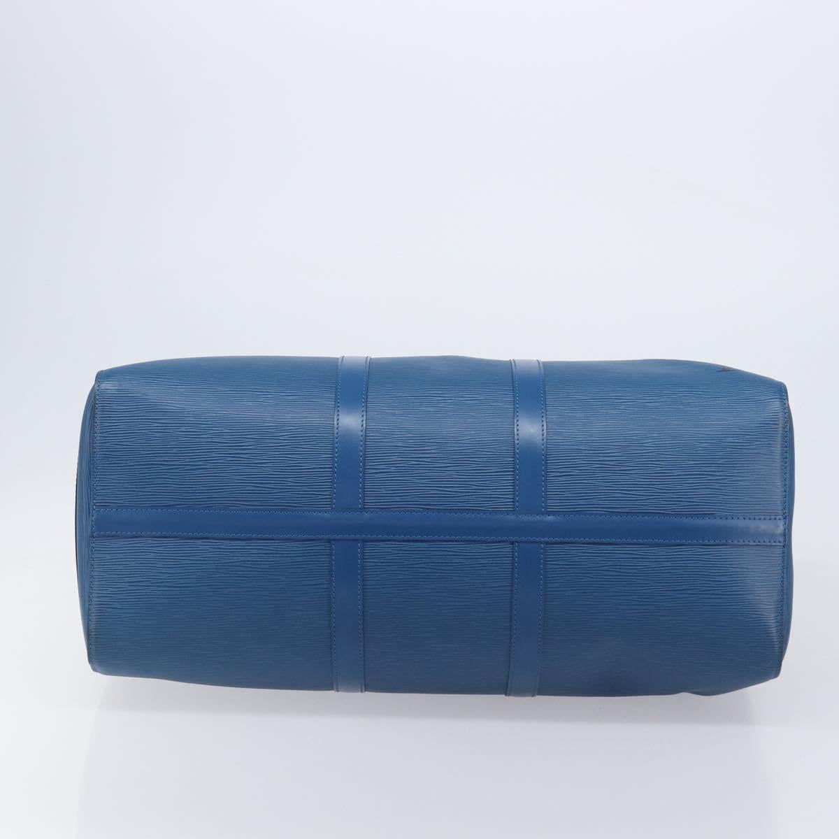 LOUIS VUITTON Epi Keepall 50 Boston Bag Blue M42965 LV Auth 203098V