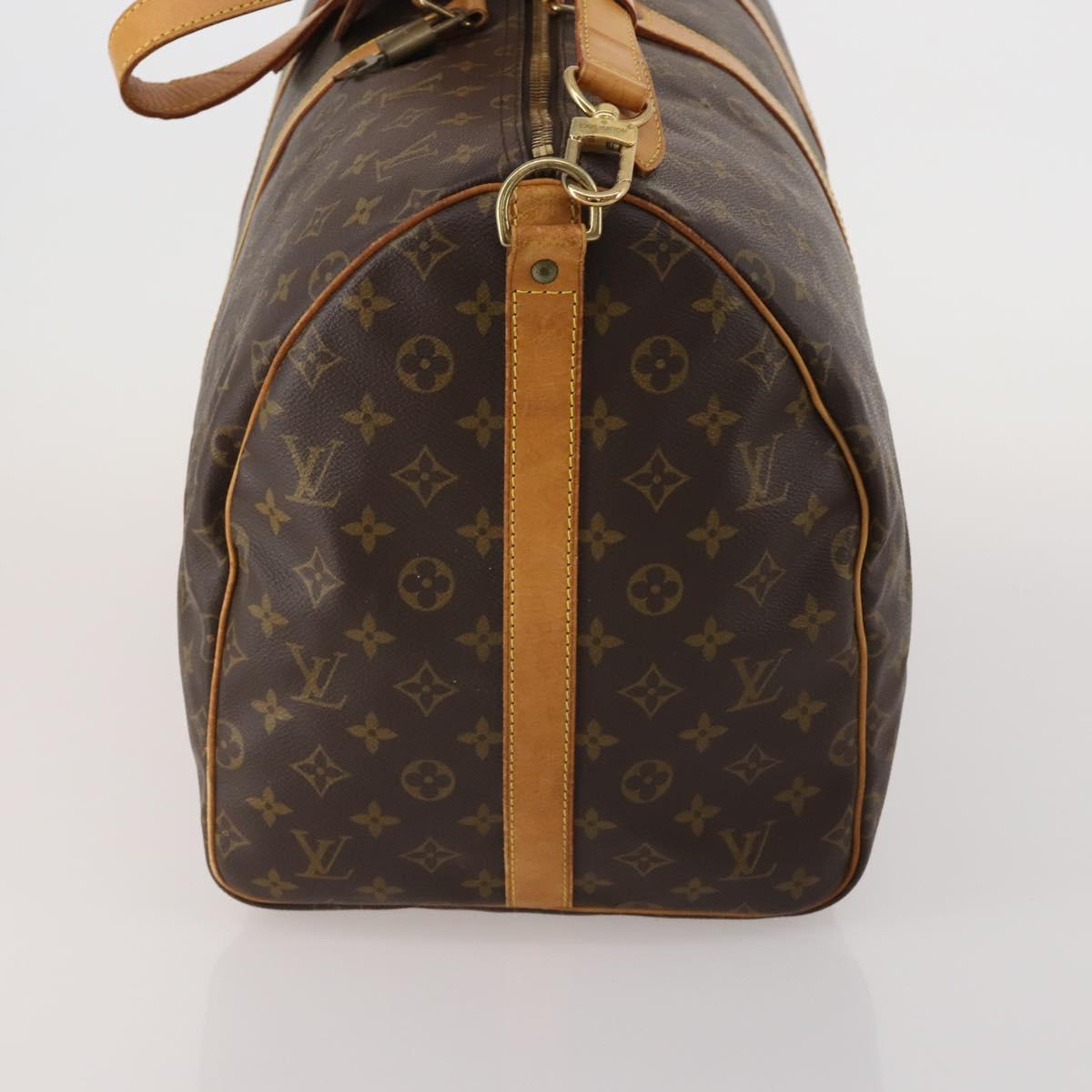 LOUIS VUITTON Monogram Keepall Bandouliere 55 Boston Bag M41414 LV Auth 203099A