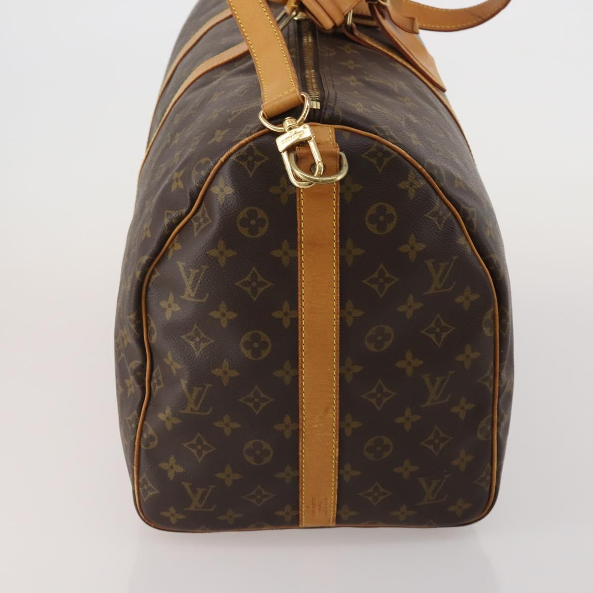 LOUIS VUITTON Monogram Keepall Bandouliere 55 Boston Bag M41414 LV Auth 203099A