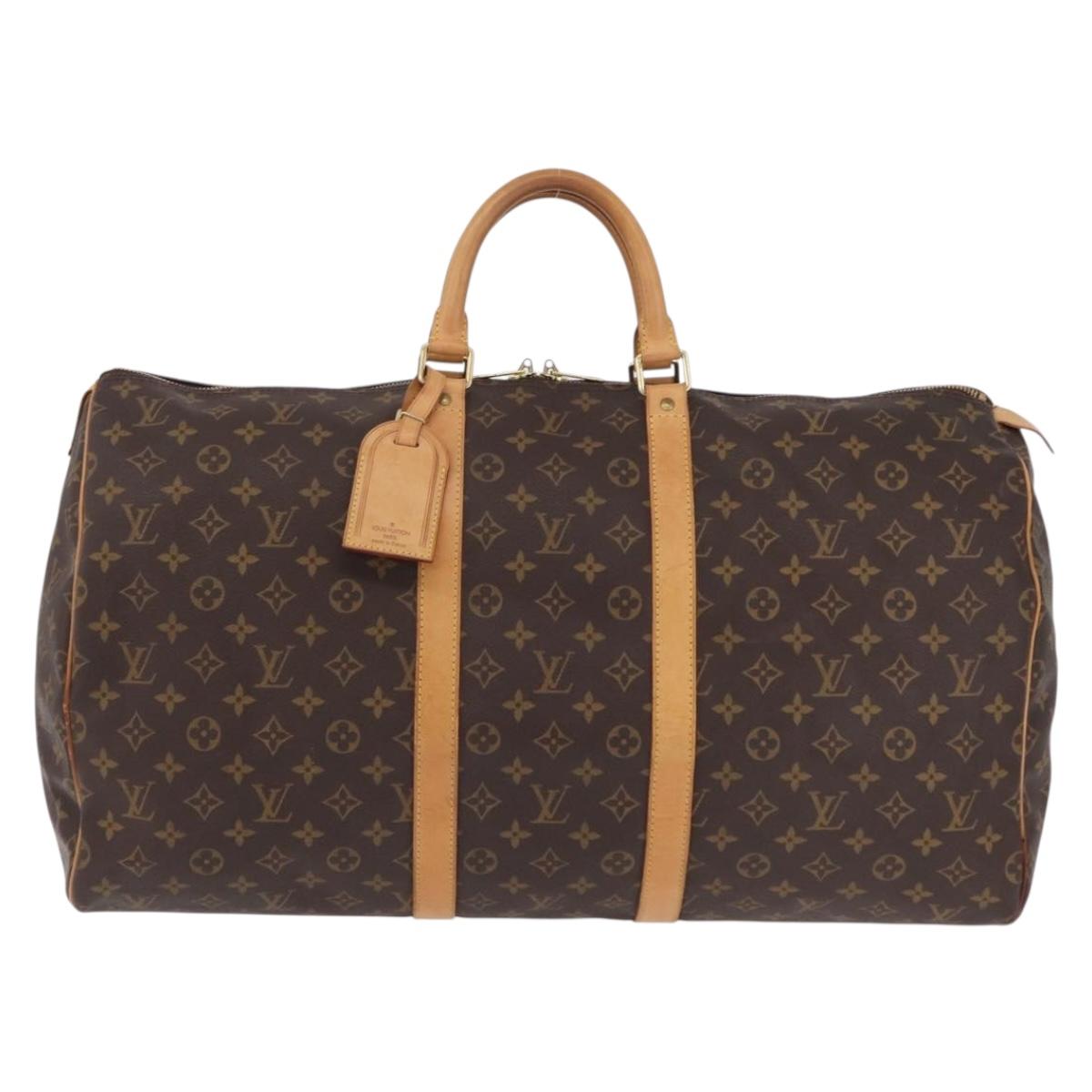 LOUIS VUITTON Monogram Keepall 55 Boston Bag M41424 LV Auth 203102A