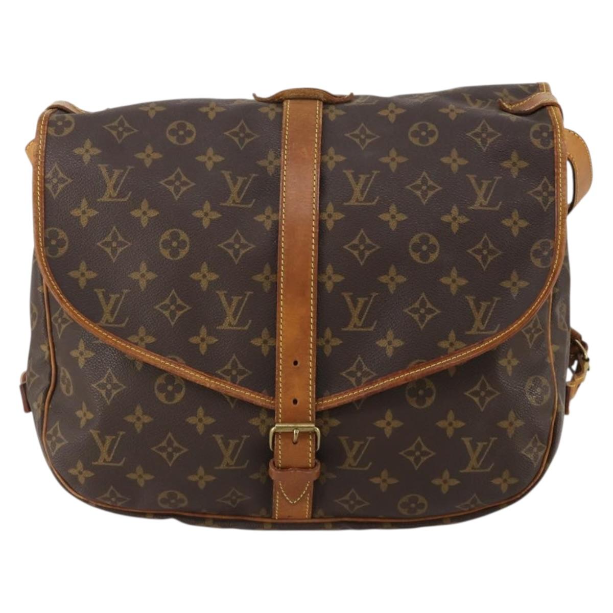 LOUIS VUITTON Monogram Saumur 35 Shoulder Bag M42254 LV Auth 203105