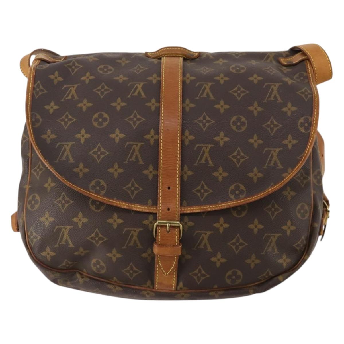 LOUIS VUITTON Monogram Saumur 35 Shoulder Bag M42254 LV Auth 203105
