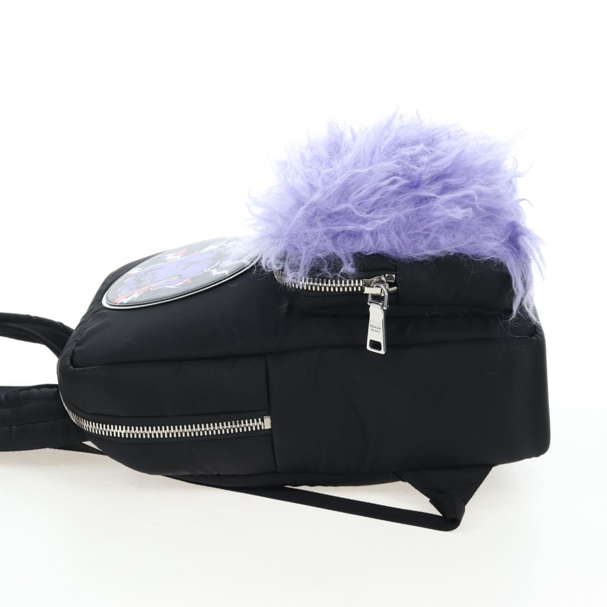 PRADA Frankenstein Backpack Nylon Black Purple Auth 203108M