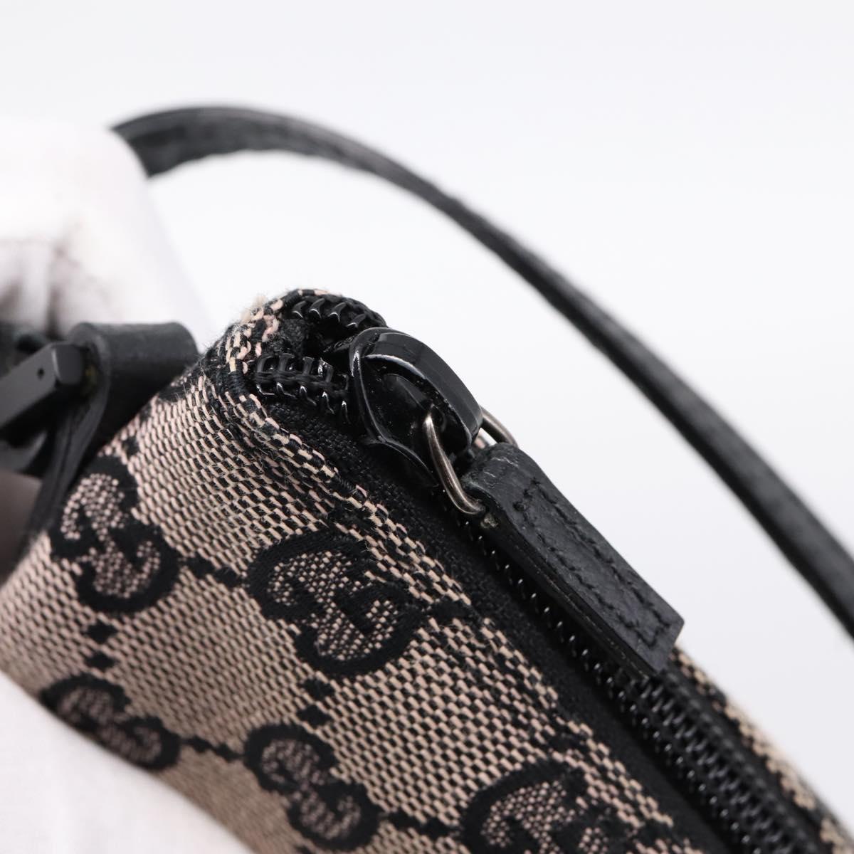 GUCCI GG Canvas Accessory Pouch Black 07198 Auth 203111A