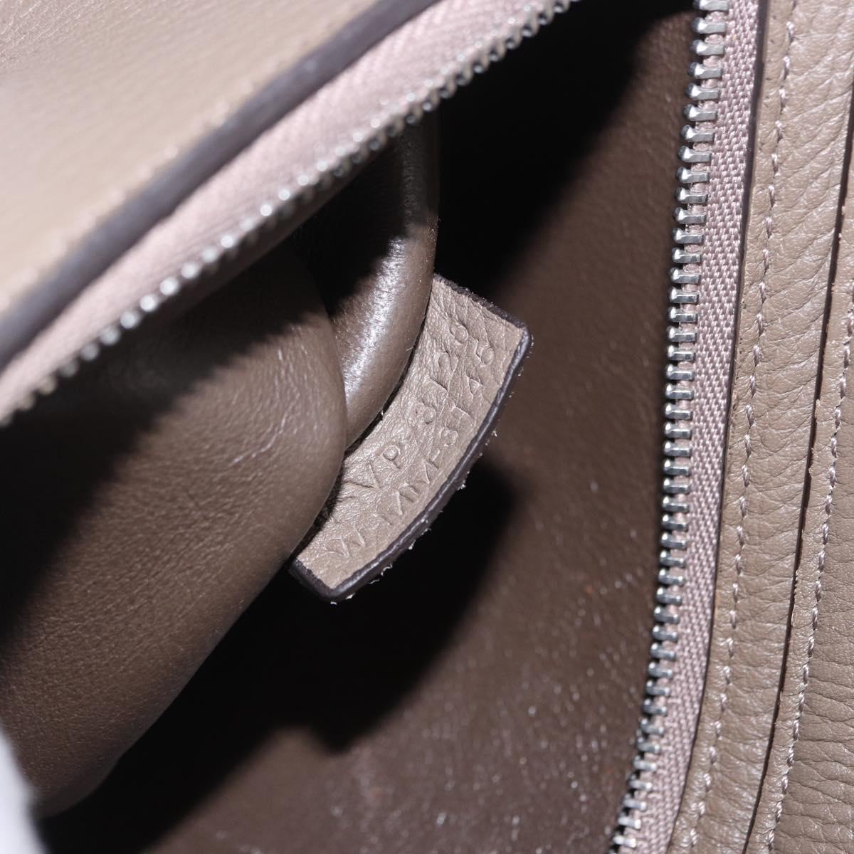 CELINE Trapeze Hand Bag Suede Leather 2way Beige Silver Auth 203116V